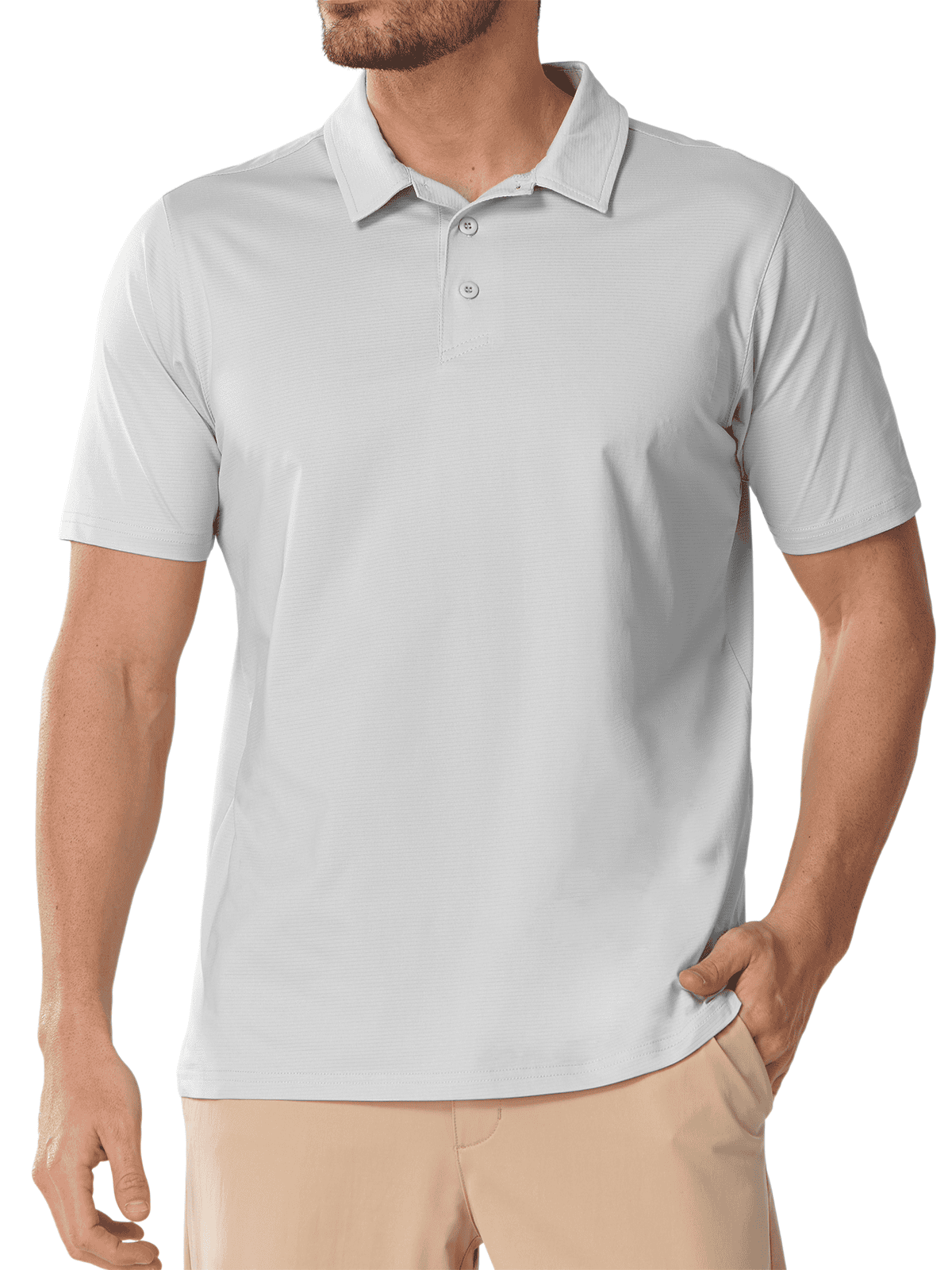 Light Grey Short Sleeve Casual Work Activewear - Side Profile