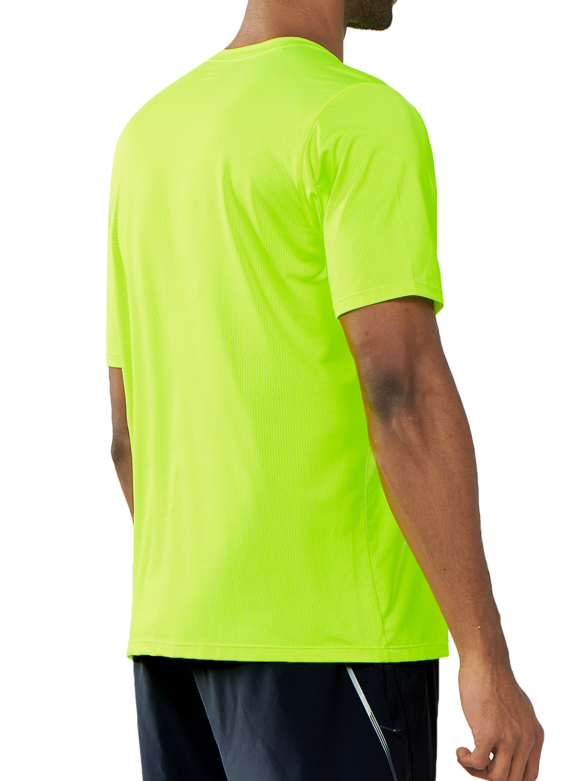 Northyard Men's Neon Green Gym Compression T Shirts Breathable Wicking for Workout Fitness Back