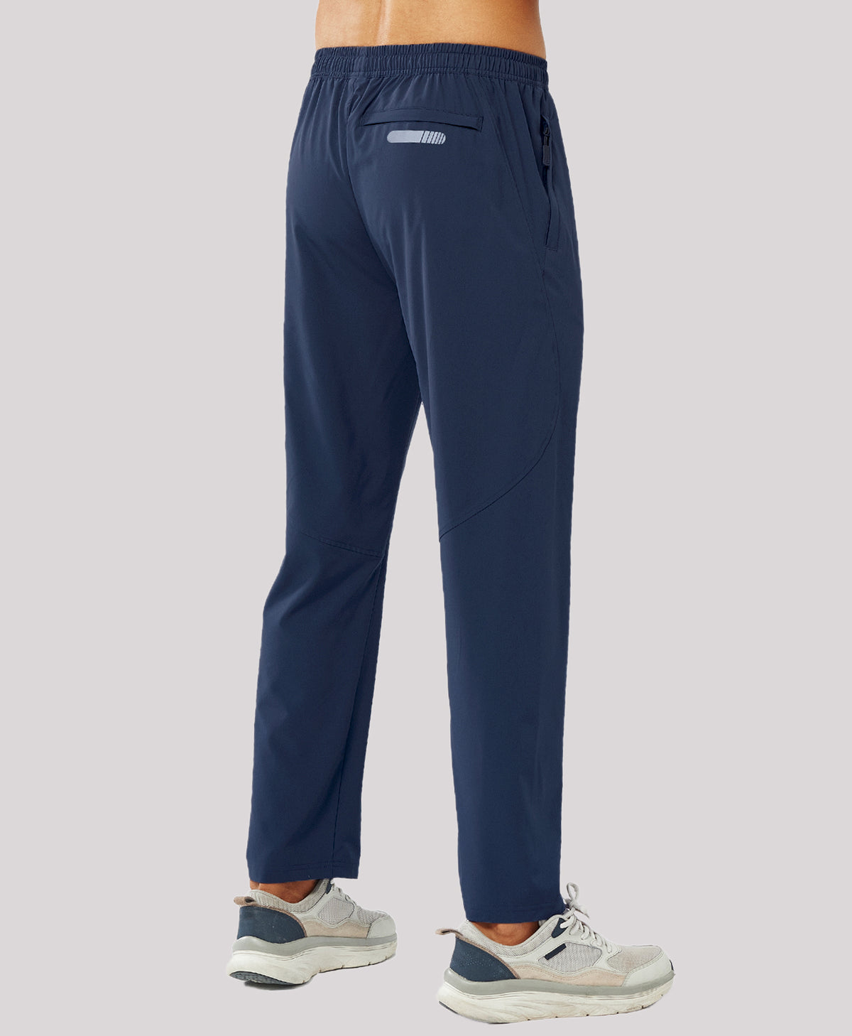 
Men's Lightweight Running Pants with Zipper Pockets — Navy
