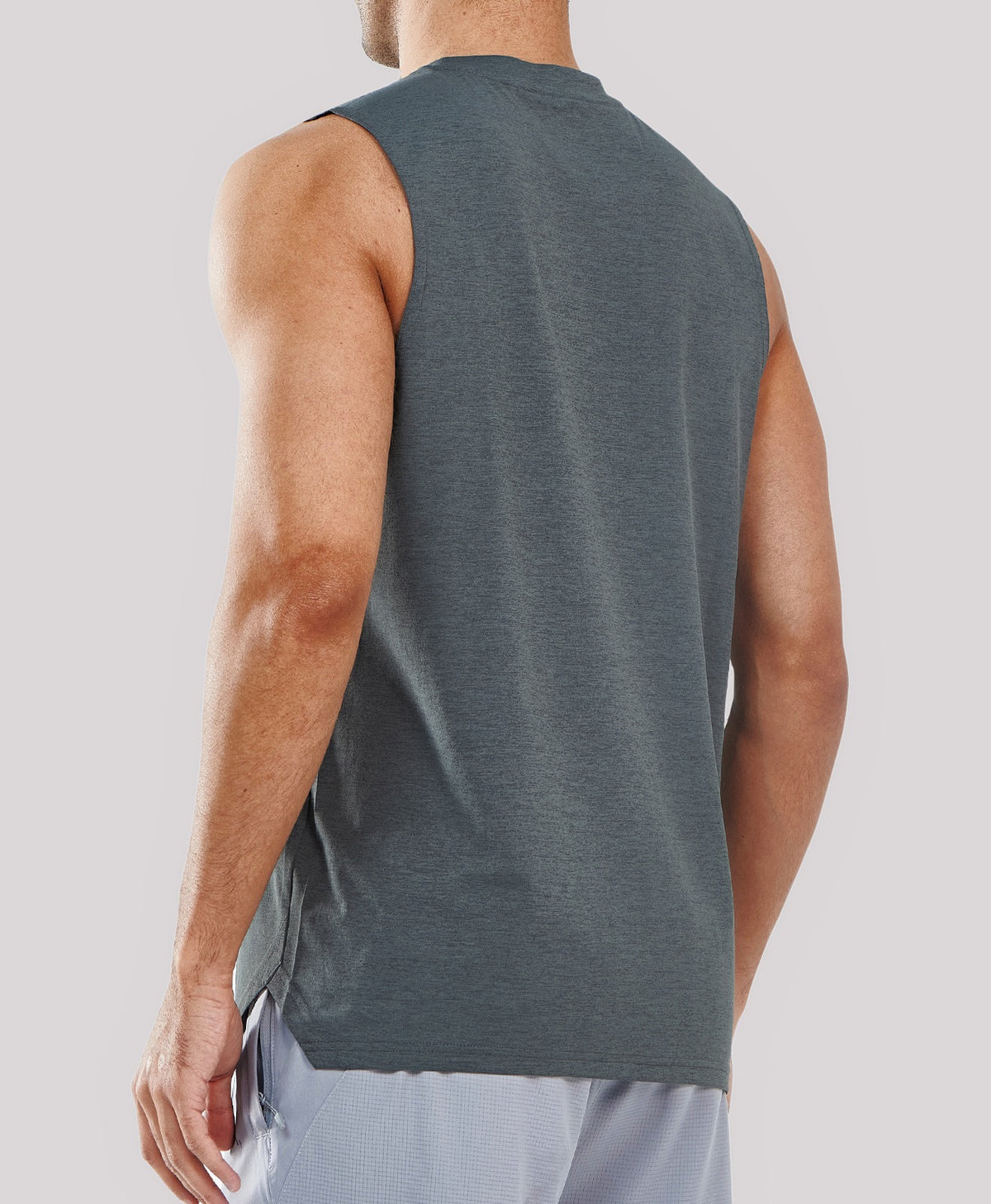 
Men's Muscle Workout Tank Top Performance Quick Dry Sleeveless Shirts — Dark Grey