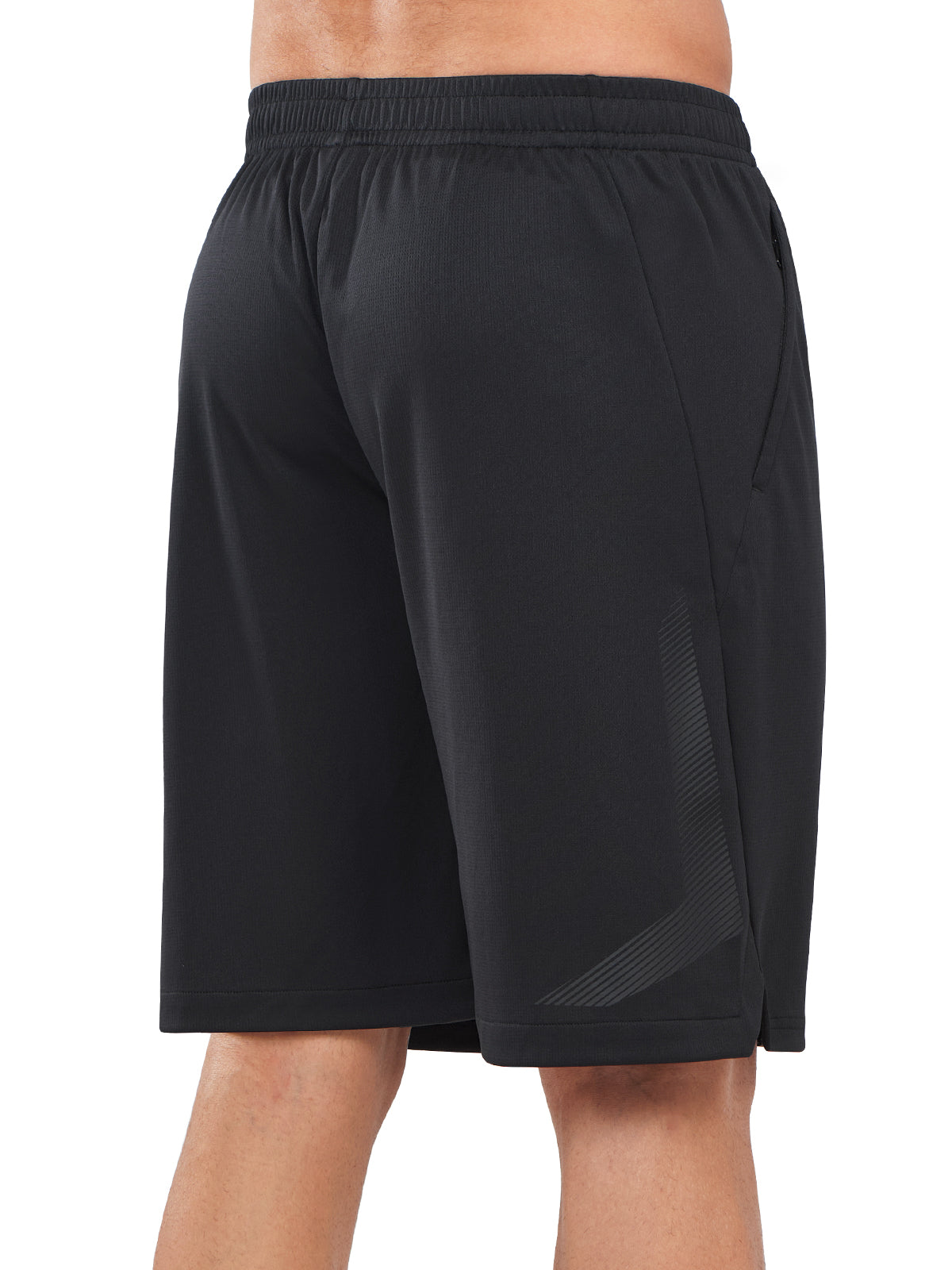 Northyard Men's Black Tennis 10" Long Mesh Shorts with Pockets for Basketball Workout Back
