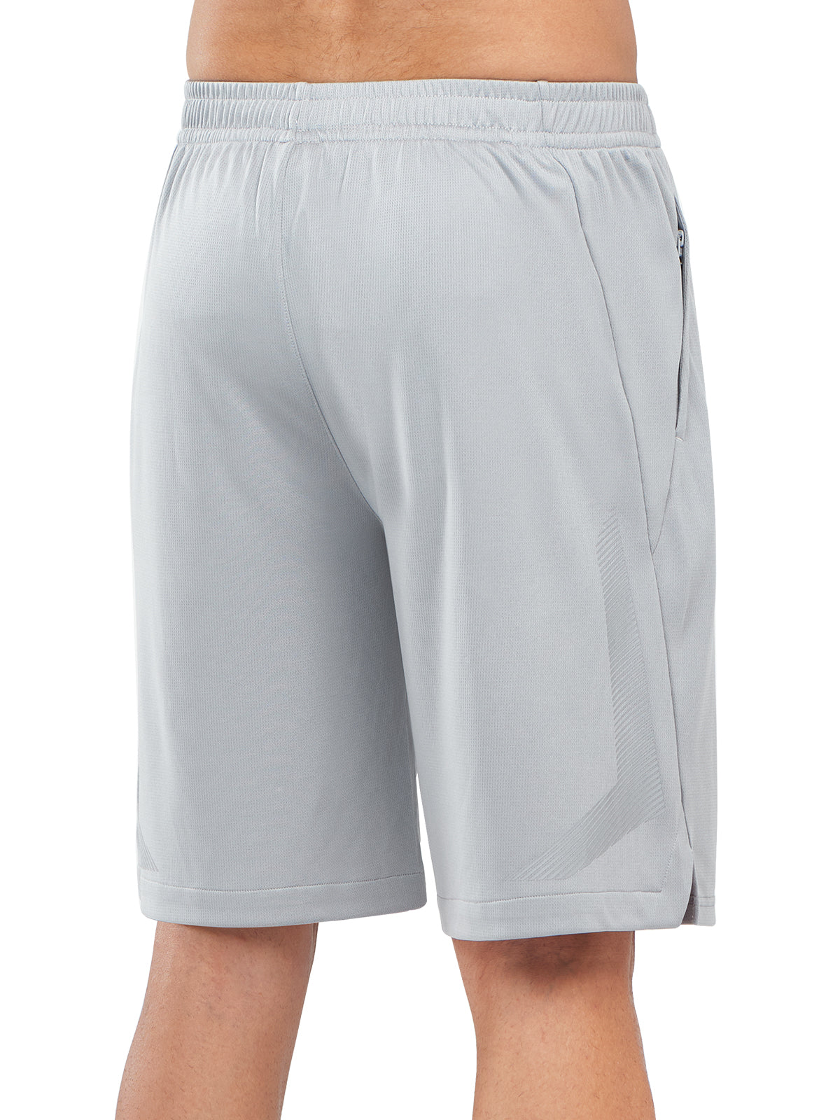 Northyard Men's Light Grey Tennis 10" Long Mesh Shorts with Pockets for Basketball Workout Back