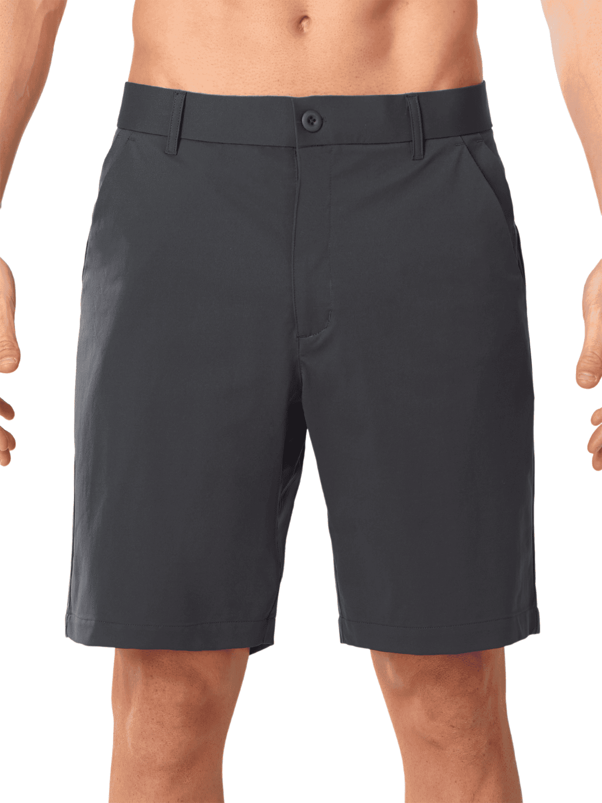 Darkgrey Men's 9 Inch Inseam Golf Shorts - Front View Tailored Straight Fit Performance Shorts