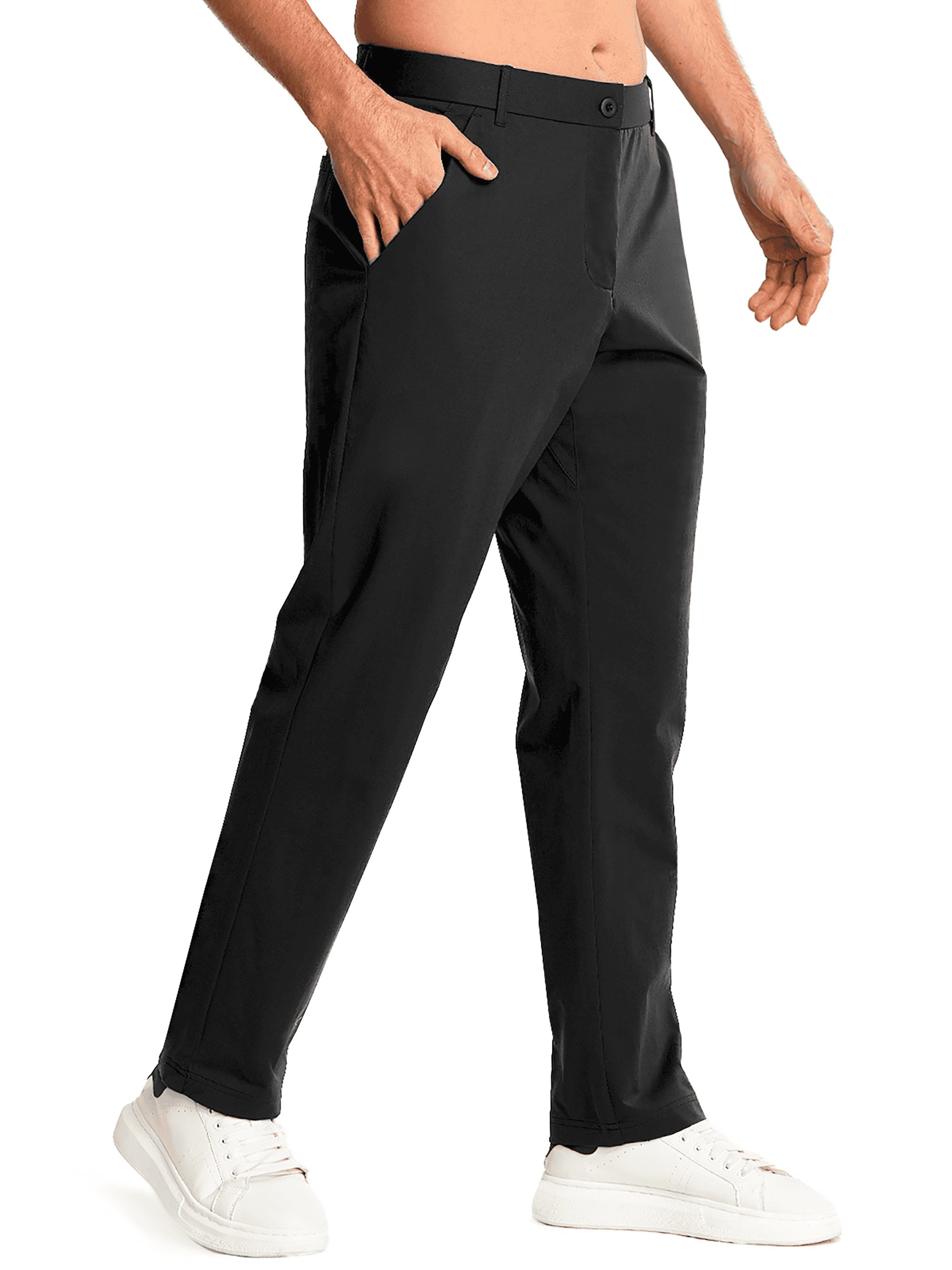 6-Pocket Performance Work Dress Trousers - Side Profile Black