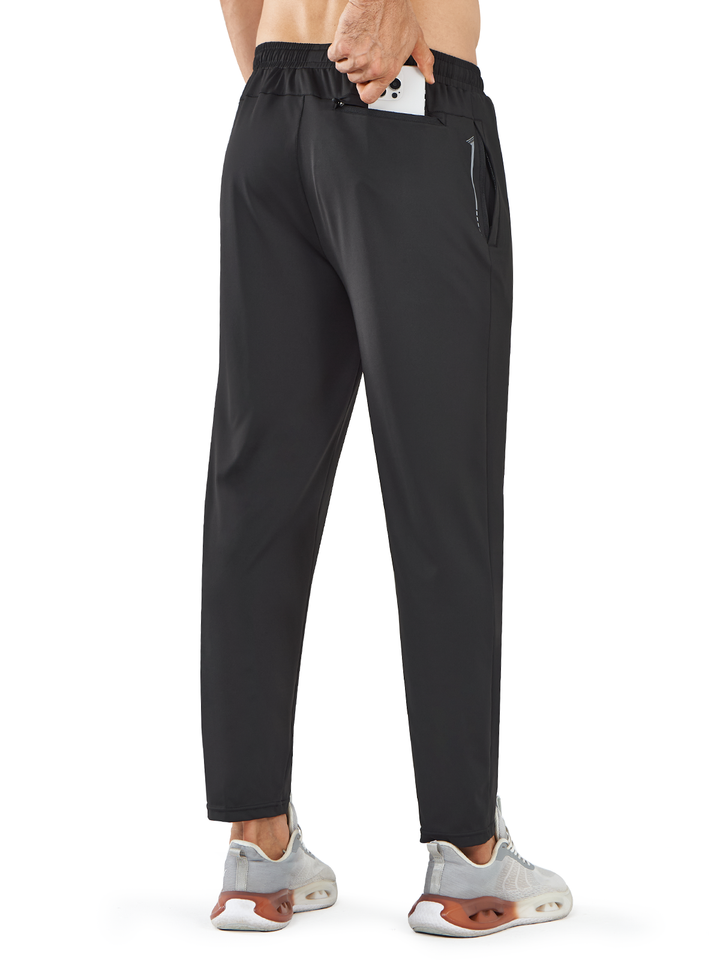 Northyard Men's Black Athletic Work Pants Lightweight Track Joggers for Gym Running Pocket