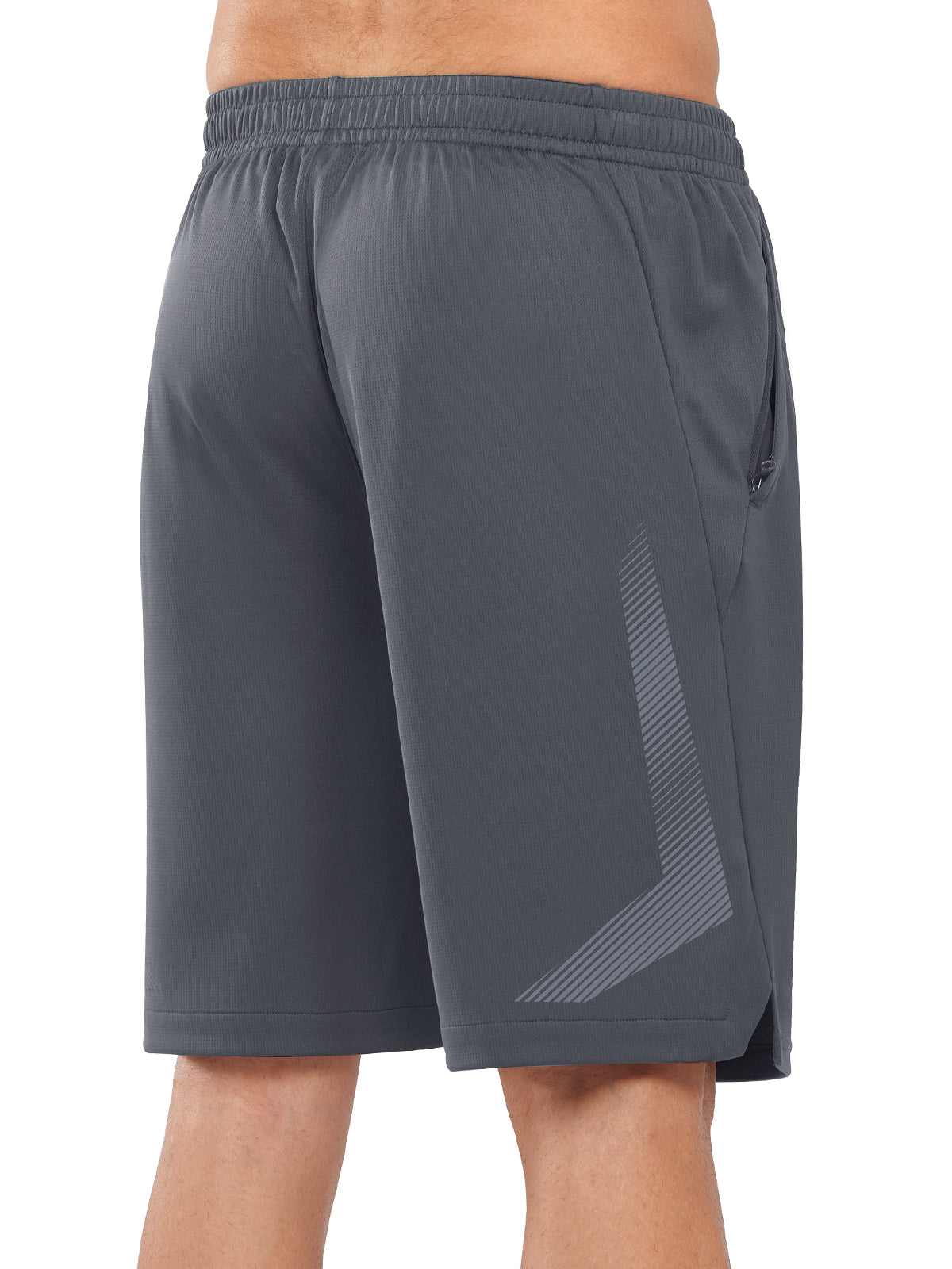 Northyard Men's Smoke Grey Tennis 10" Long Mesh Shorts with Pockets for Basketball Workout Back