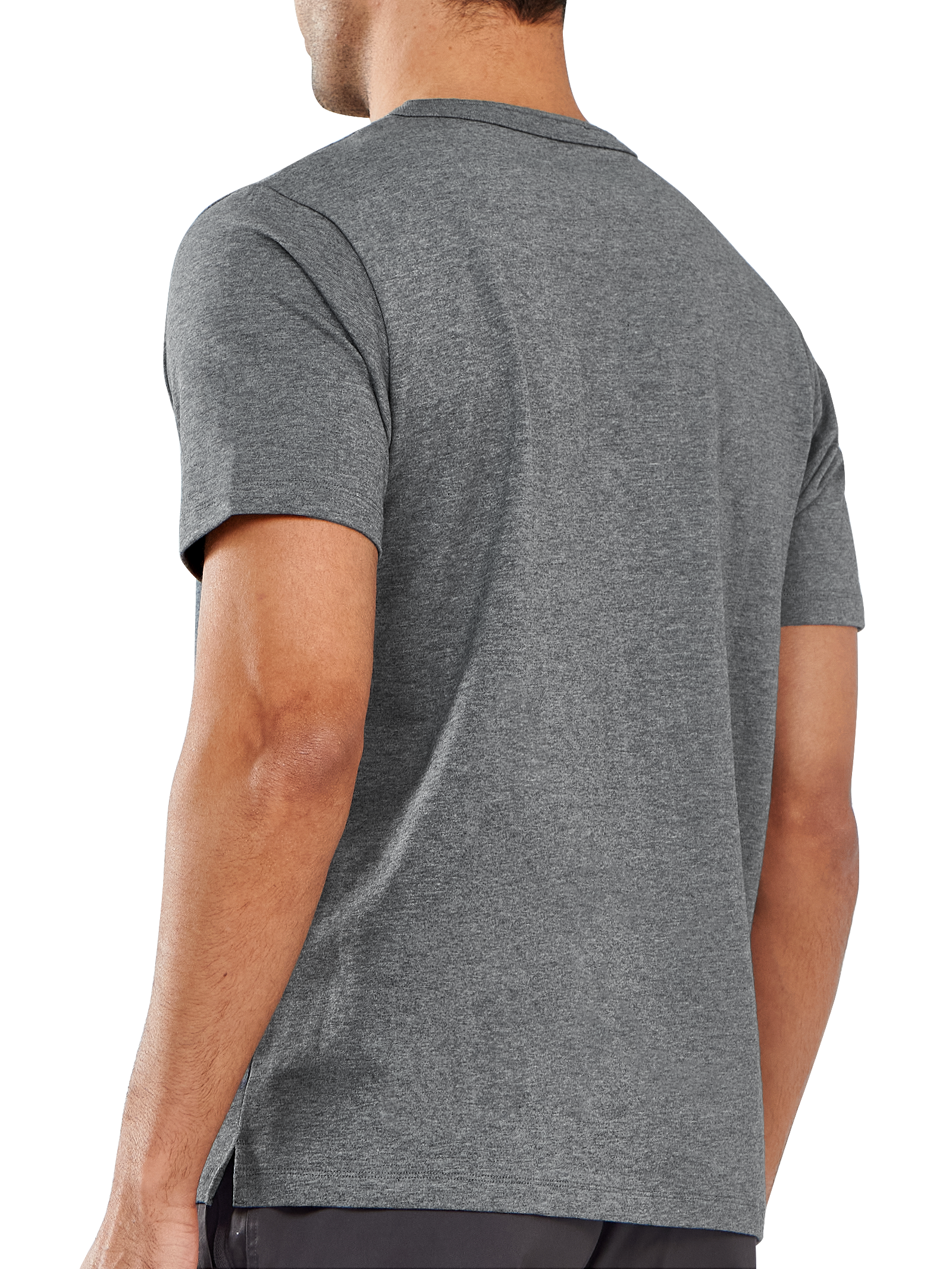 Men's Casual Henley T Shirts Cotton Crewneck Short Sleeve with Button