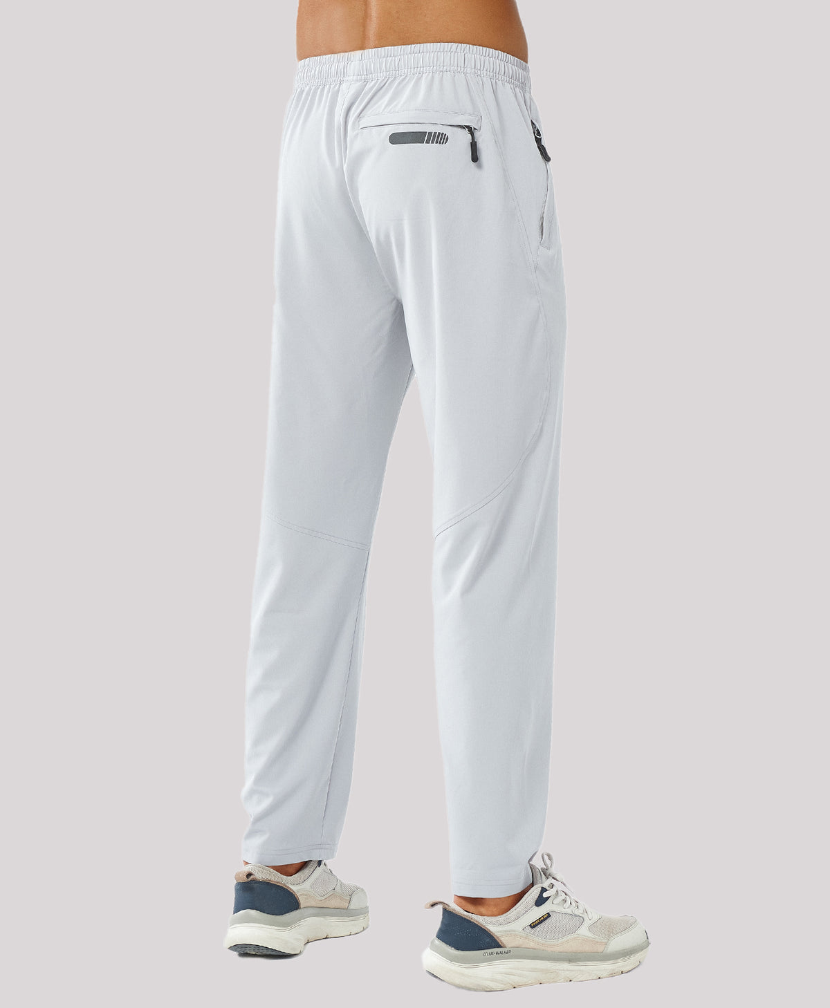 
Men's Lightweight Running Pants with Zipper Pockets — Light Grey
