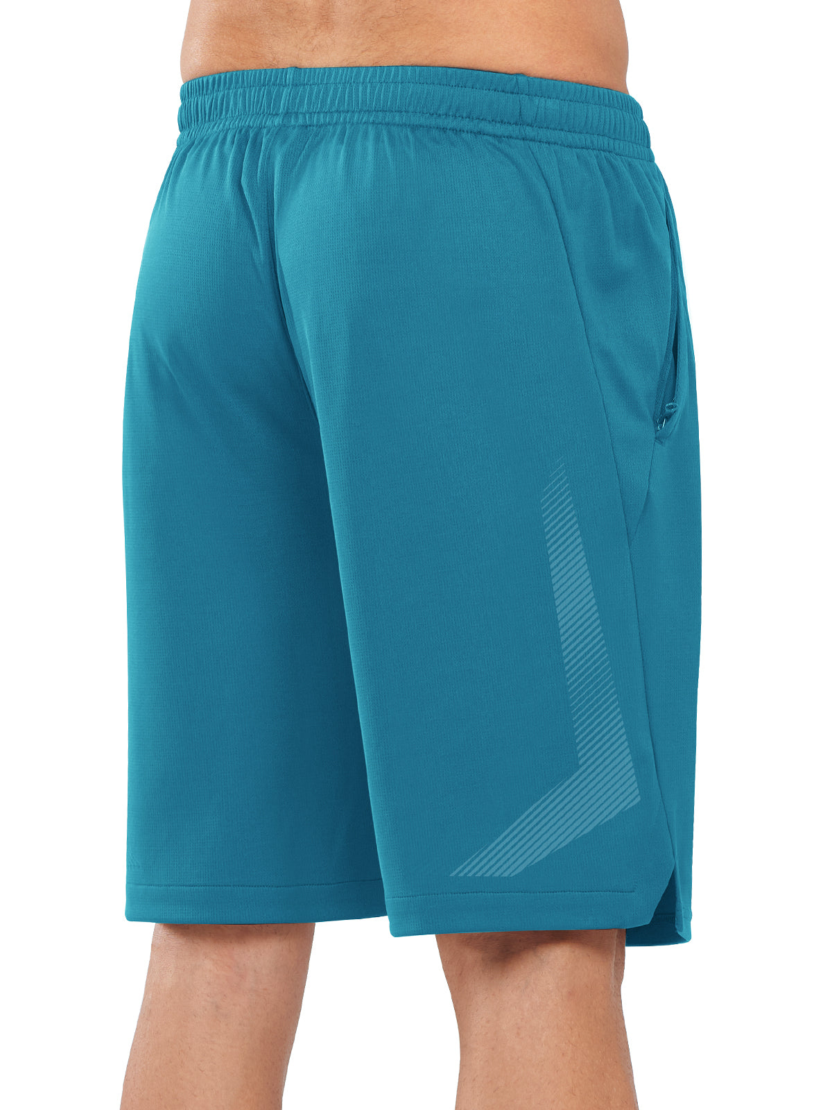 Northyard Men's Lake Blue Tennis 10" Long Mesh Shorts with Pockets for Basketball Workout Back