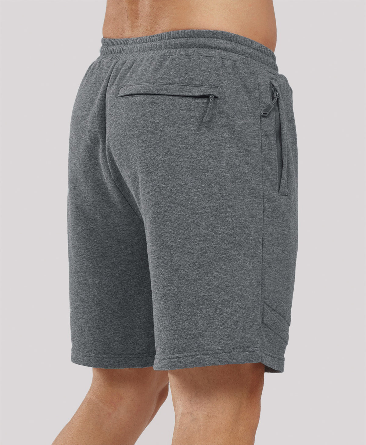 
Men's 7" Soft Cotton Sweat Shorts with Zip Pockets — Smoke Heather