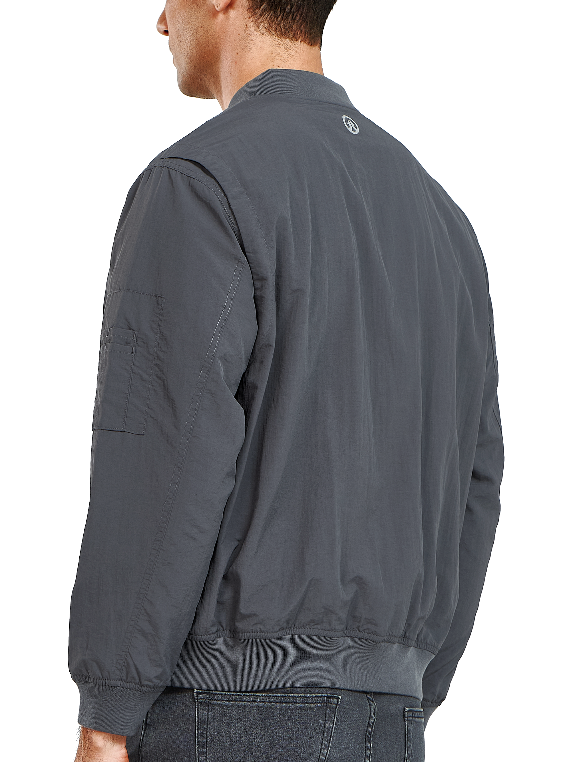 Men's Bomber Jacket Lightweight Casual Windbreaker Zip Up Windproof