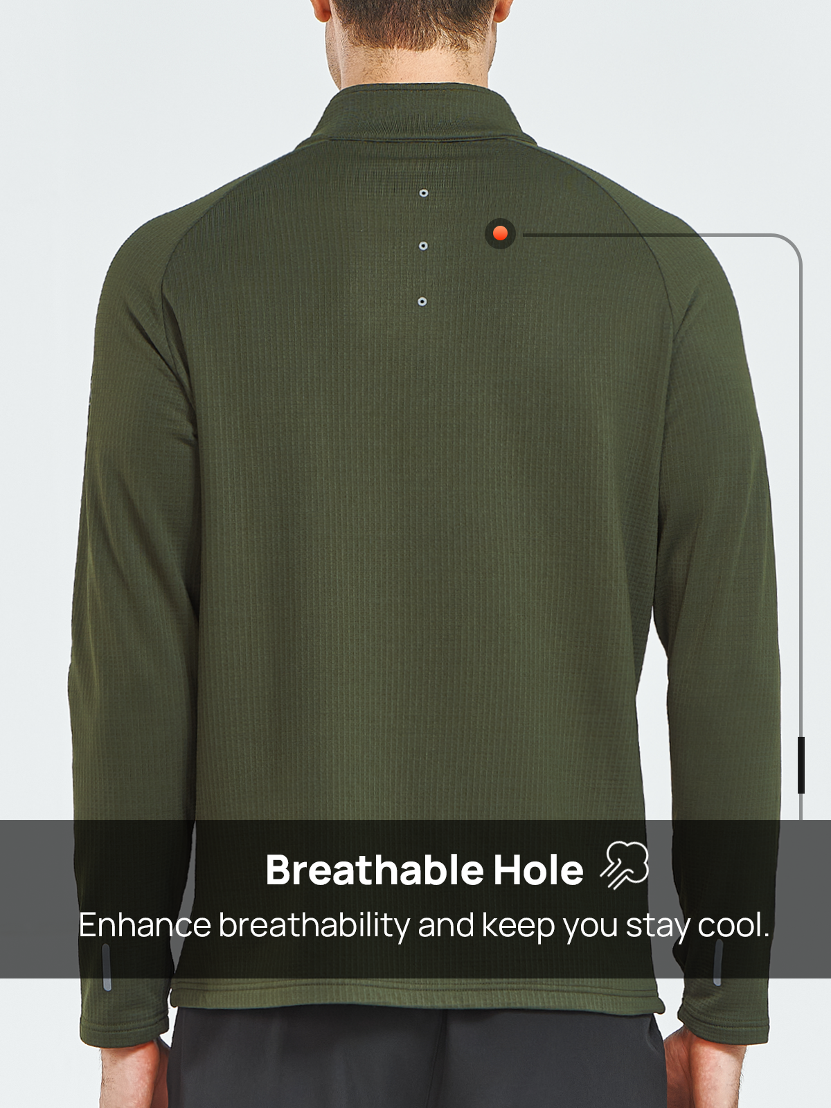 Men's Quarter Zip Pullover Fleece Long Sleeve Sweatshirts for Hiking