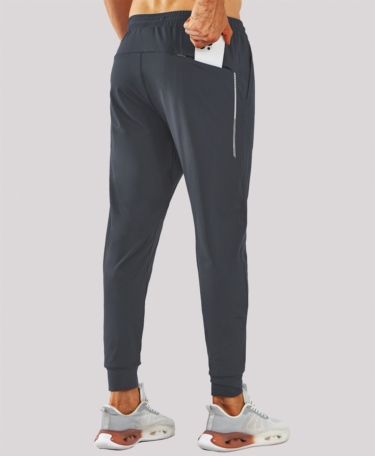 
Men's MotionFlex Tapered Joggers with Zipper Pockets — Dark GREY