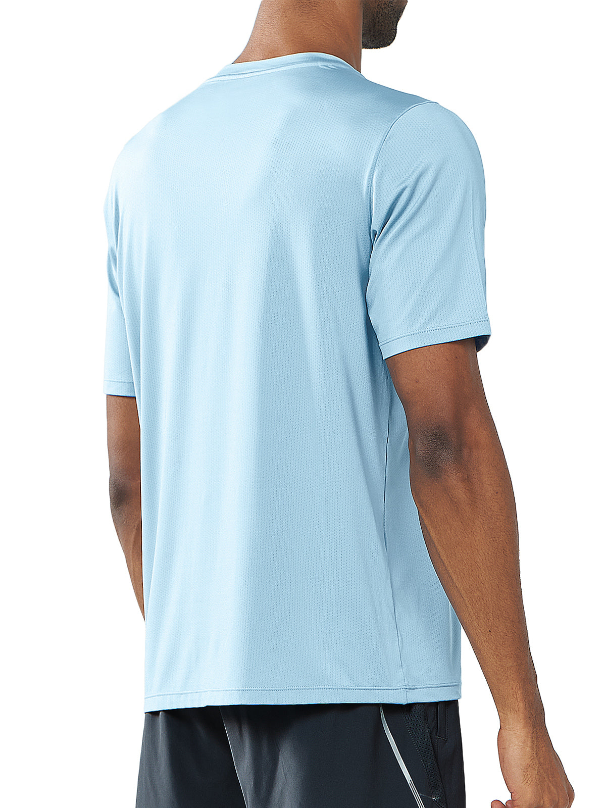 Northyard Men's Sky Blue Gym Compression T Shirts Breathable Wicking for Workout Fitness Back
