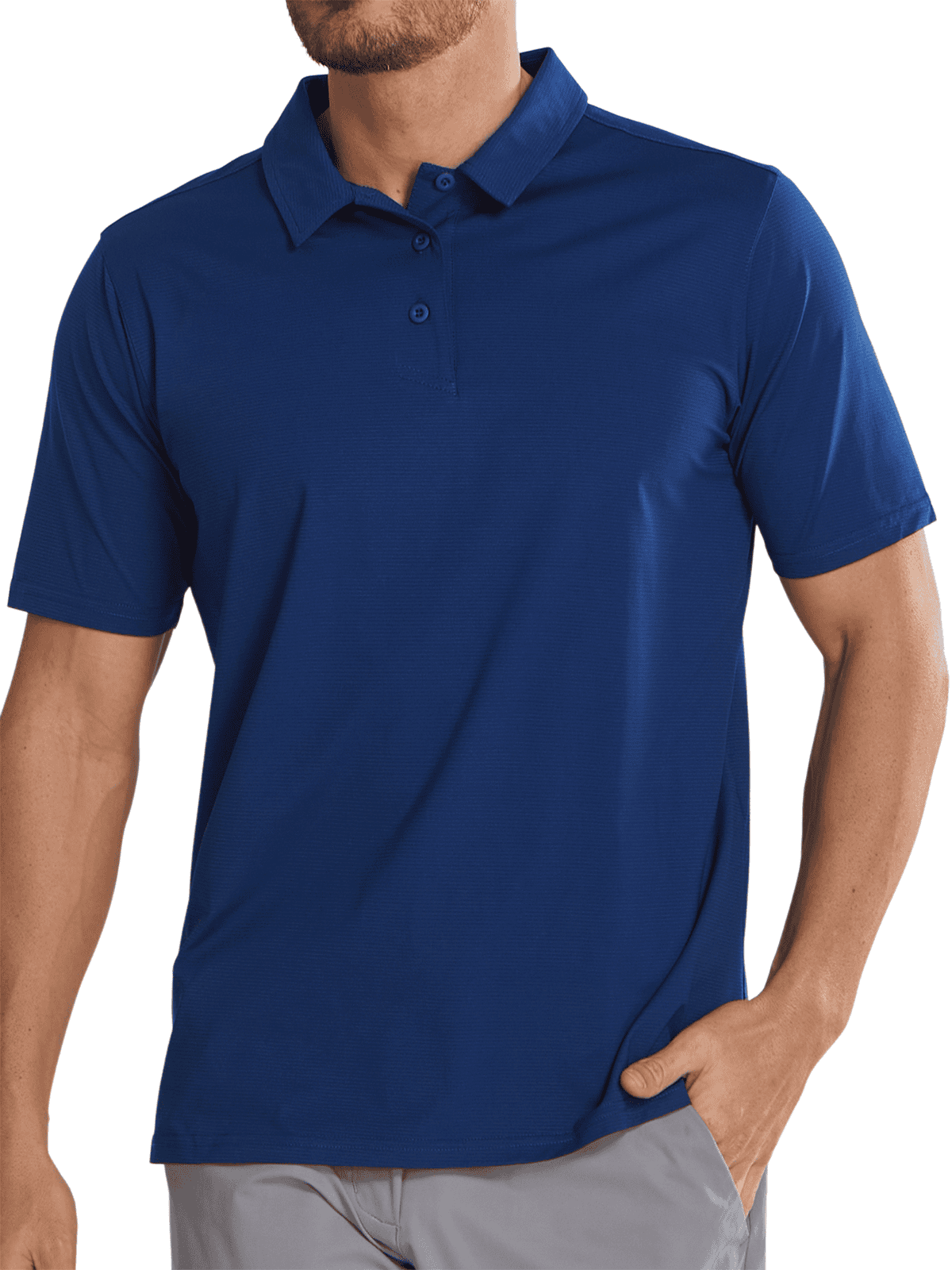 Navy Short Sleeve Casual Work Activewear - Side Profile