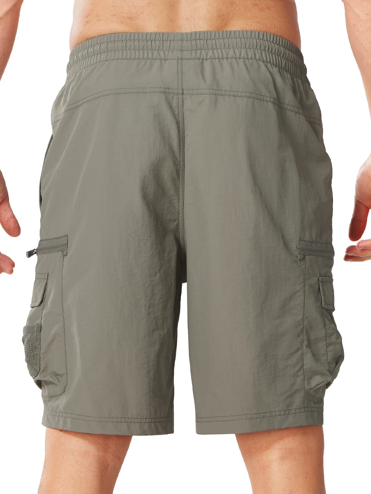 Sagegreen Quick Dry Tactical Fishing Shorts - Full Back View