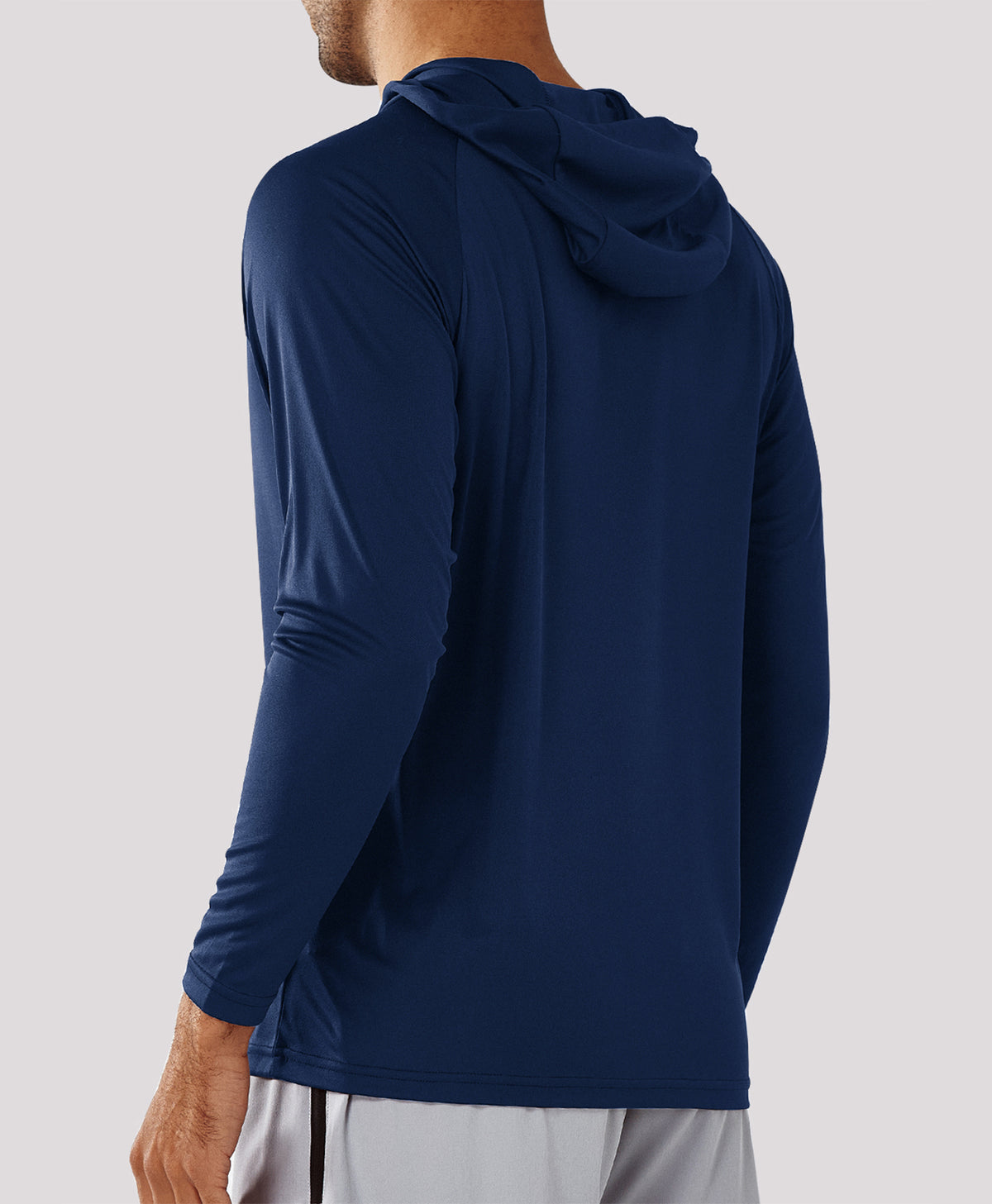
Men's Fishing Sun Hoodie T Shirt Lightweight Long Sleeve for Workout — Navy