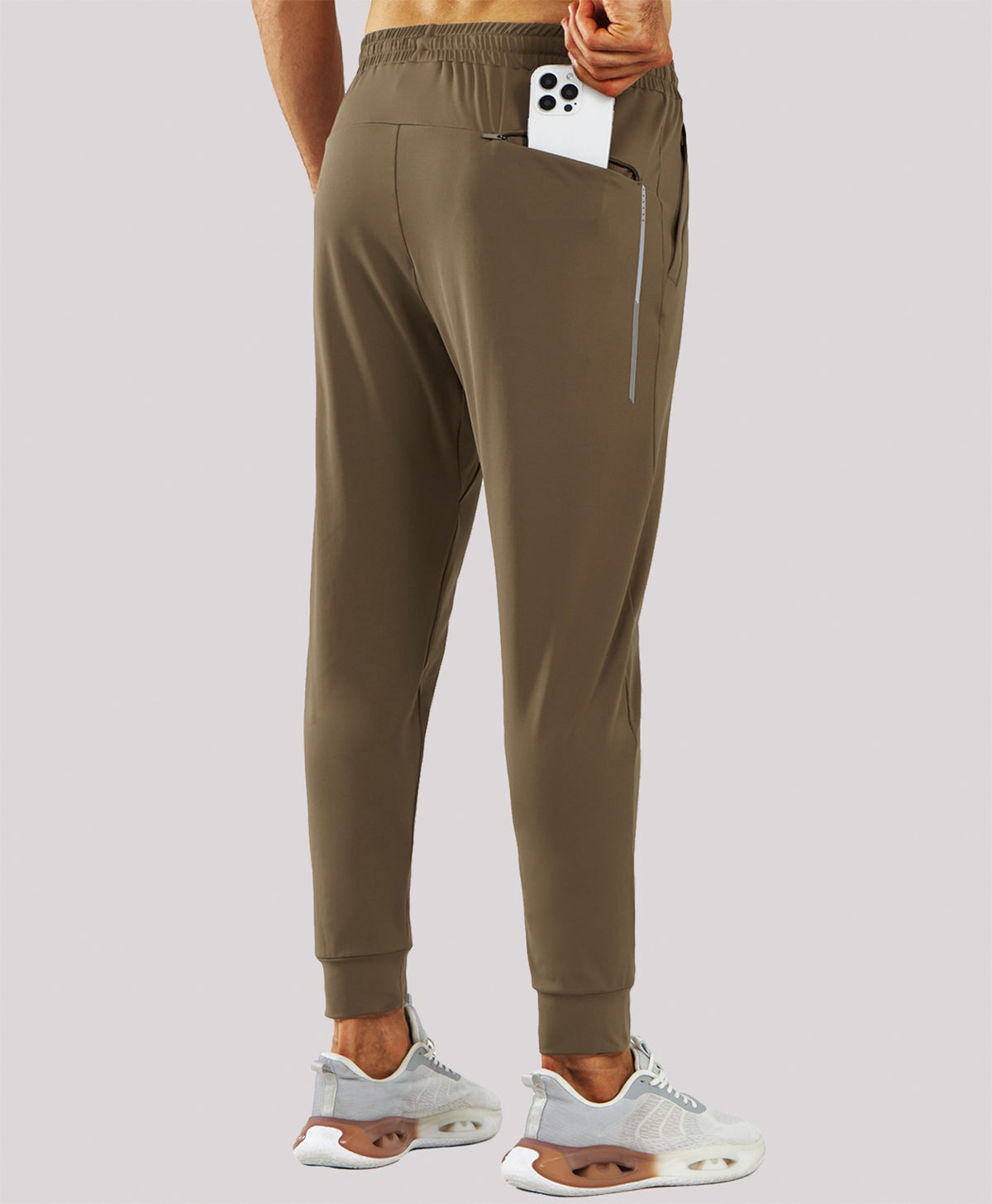 
Men's MotionFlex Tapered Joggers with Zipper Pockets — Dark Khaki