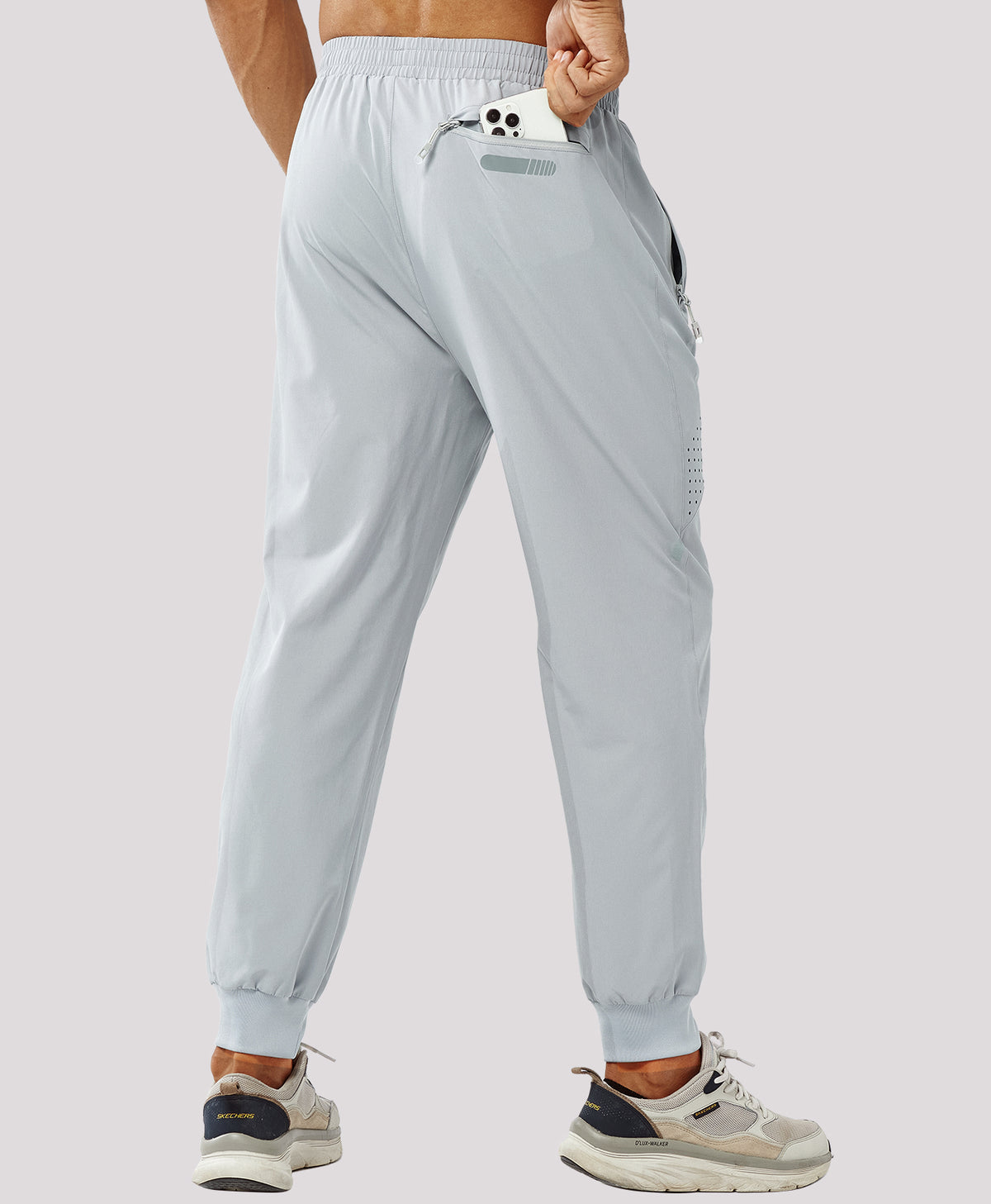 
Men's Lightweight Athletic Joggers Gym Workout Sport Pants for Running — Light Grey