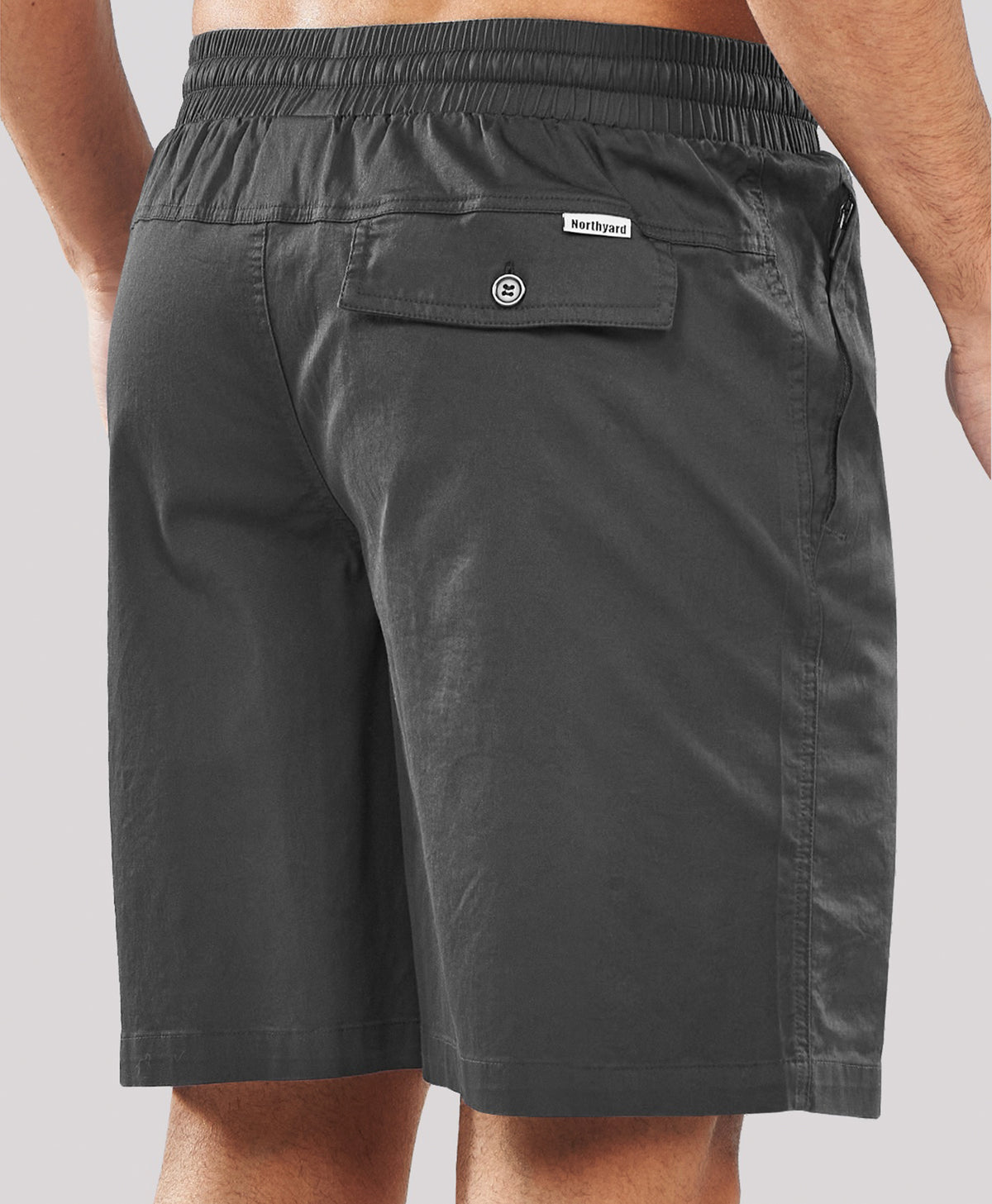 Northyard Men's 9" Men's 9" Cotton Flat Front Hiking Shorts with Zipper Pockets Soft Stretch for Outdoor
#color_Darkgrey