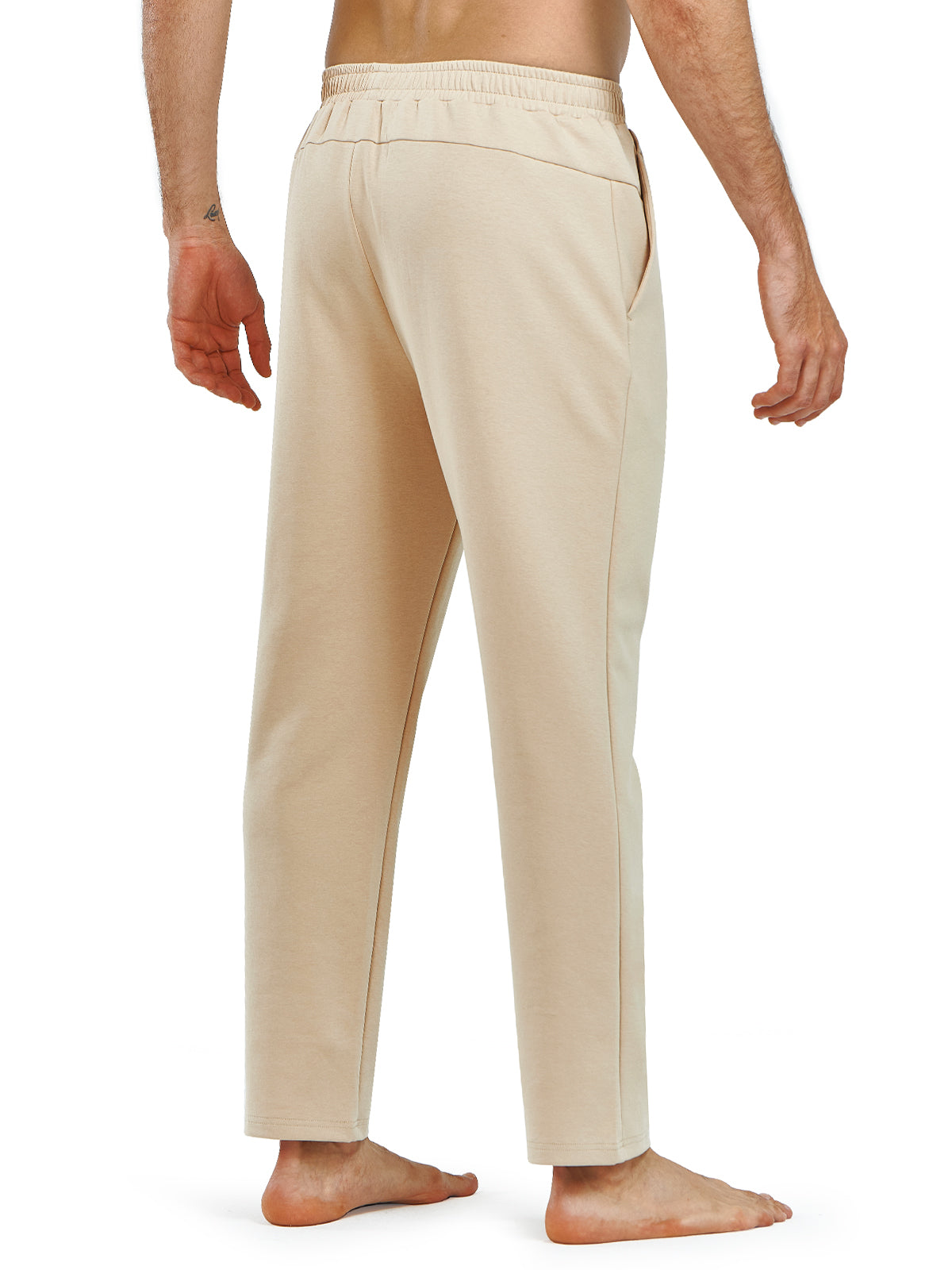 Men's Cotton Yoga Sweatpants Casual Athletic Straight Leg with Pockets