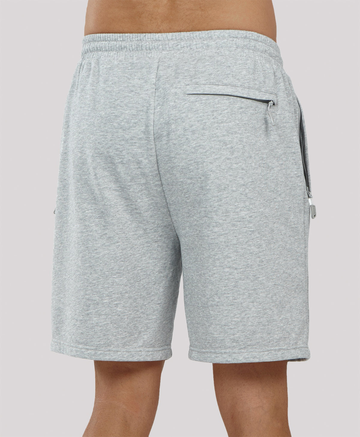 
Men's 7" Soft Cotton Sweat Shorts with Zip Pockets — Light Heather