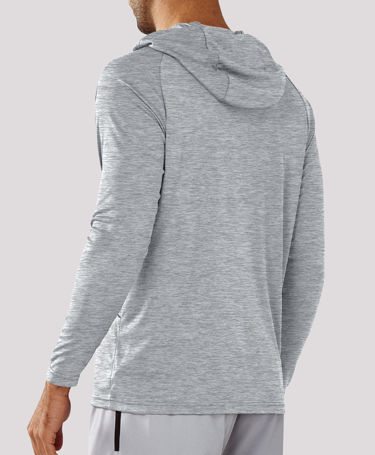 
Men's Fishing Sun Hoodie T Shirt Lightweight Long Sleeve for Workout — Grey Heather