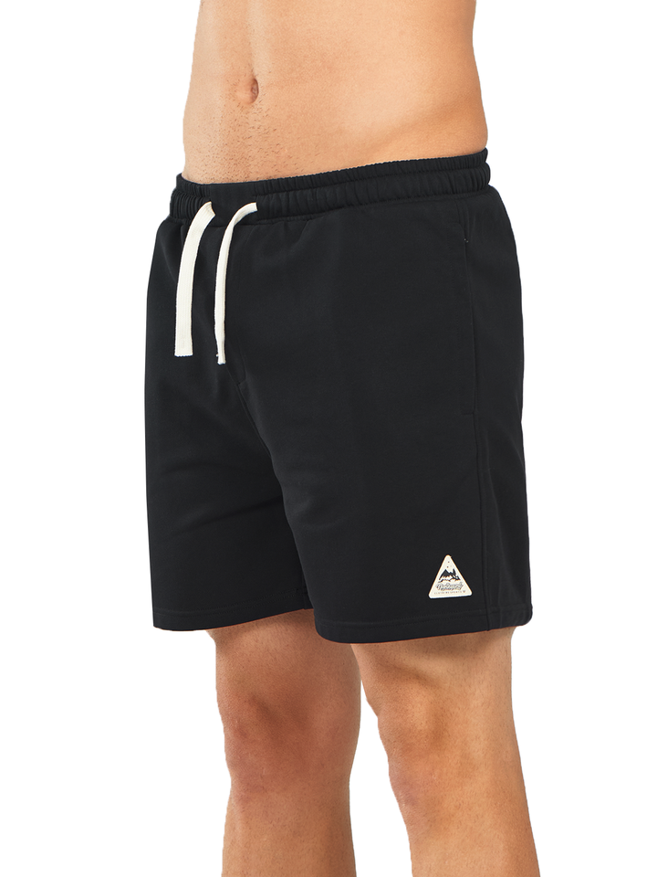 Northyard Men's Black Cotton 5 inch Lounge Sweat Shorts with Pockets for Work Running