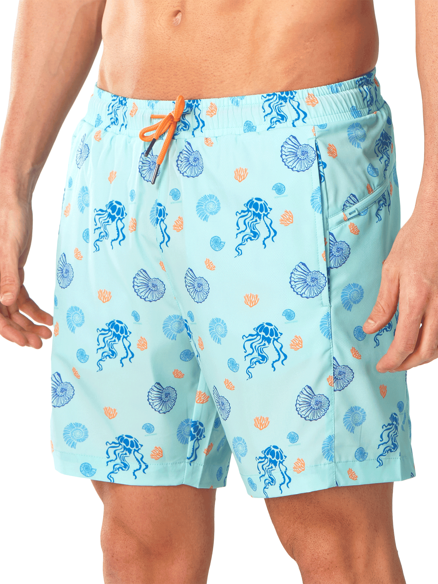 Lakeblueseashell Men's 7" 2-in-1 Quick Dry Swim Trunks - Front View