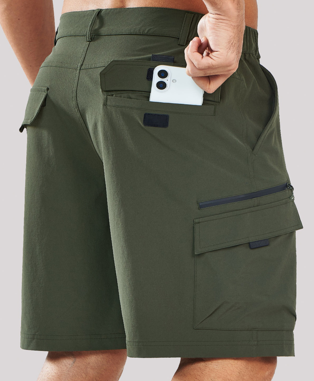 
Men's 9" Lightweight 7-Pocket Cargo Hiking Shorts — Army Green