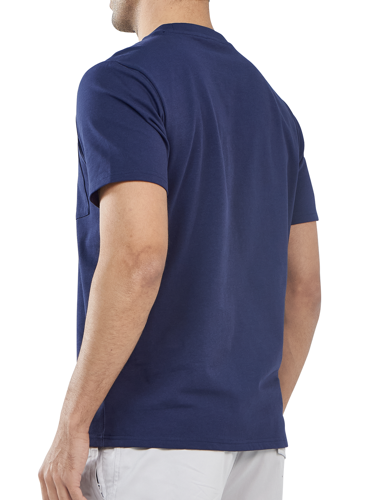 Men's Cotton Crewneck Tee Shirts with Pocket Short Sleeve for Outdoor