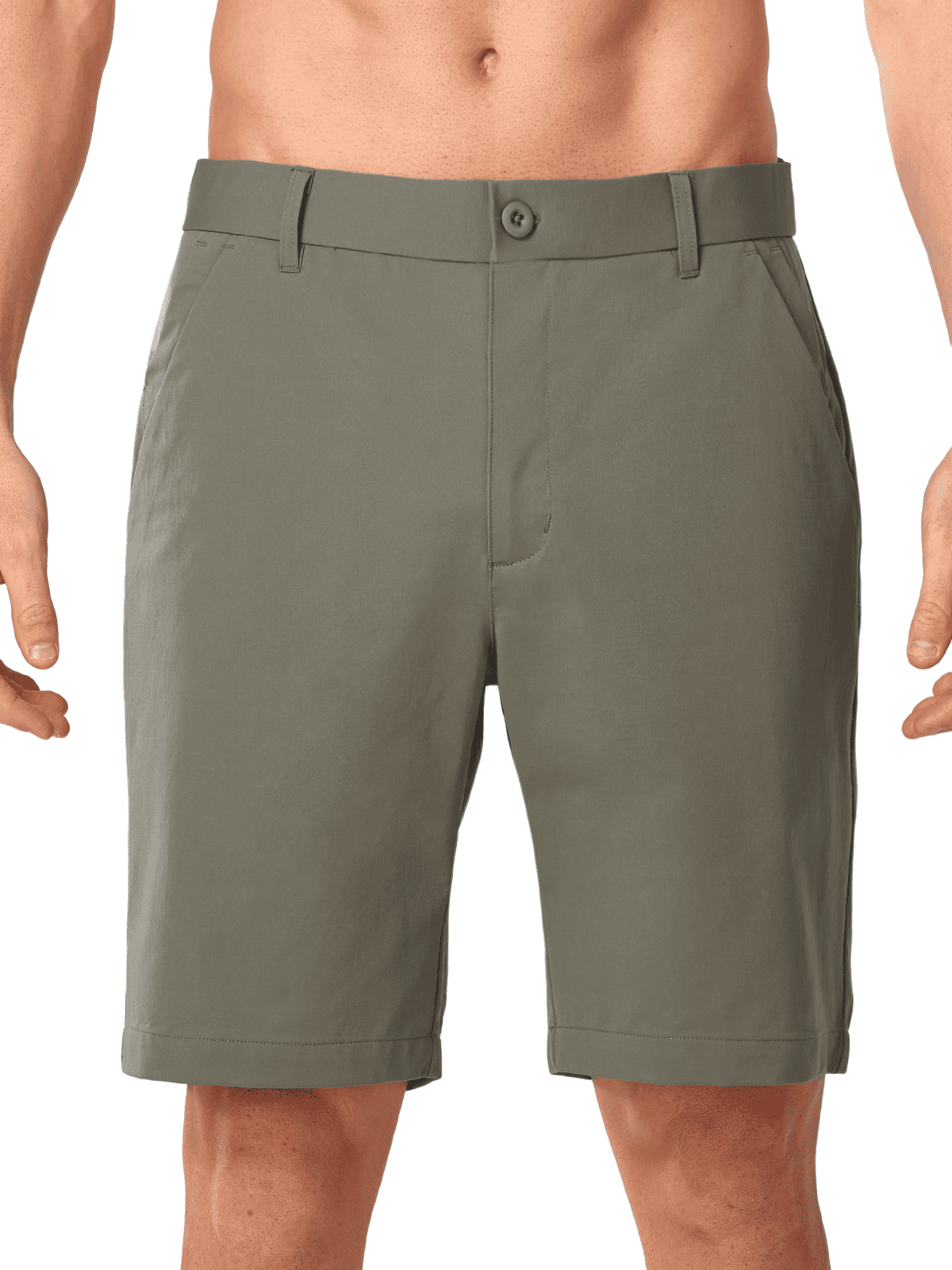 Greensage Men's 9 Inch Inseam Golf Shorts - Front View Tailored Straight Fit Performance Shorts