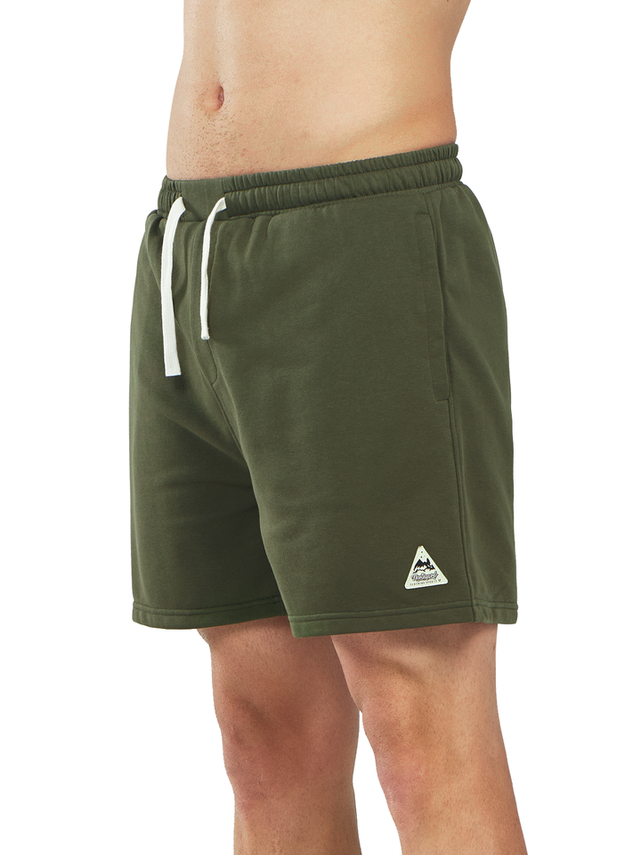 Northyard Men's Army Green Cotton 5 inch Lounge Sweat Shorts with Pockets for Work Running