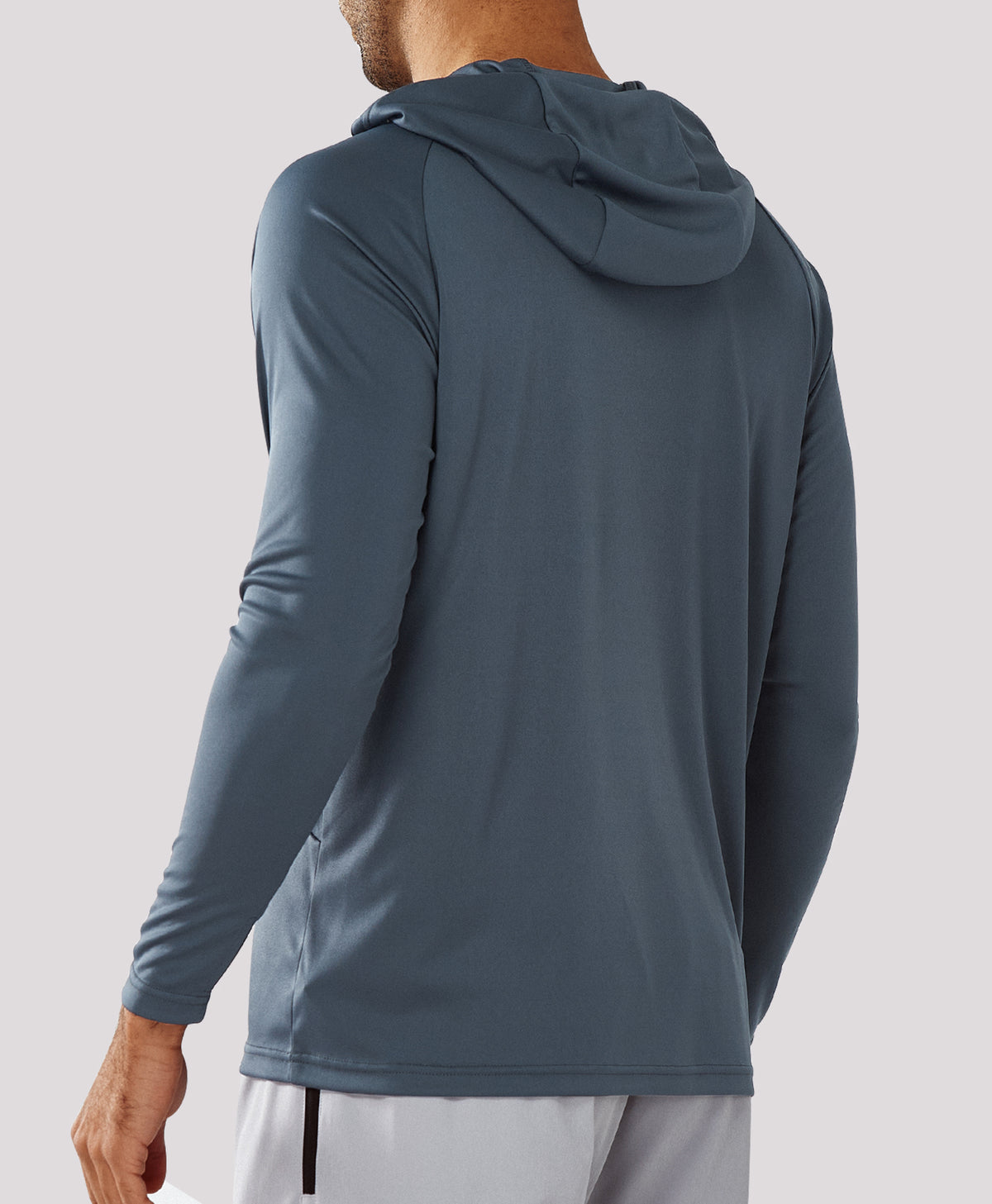 
Men's Fishing Sun Hoodie T Shirt Lightweight Long Sleeve for Workout — Dark Grey