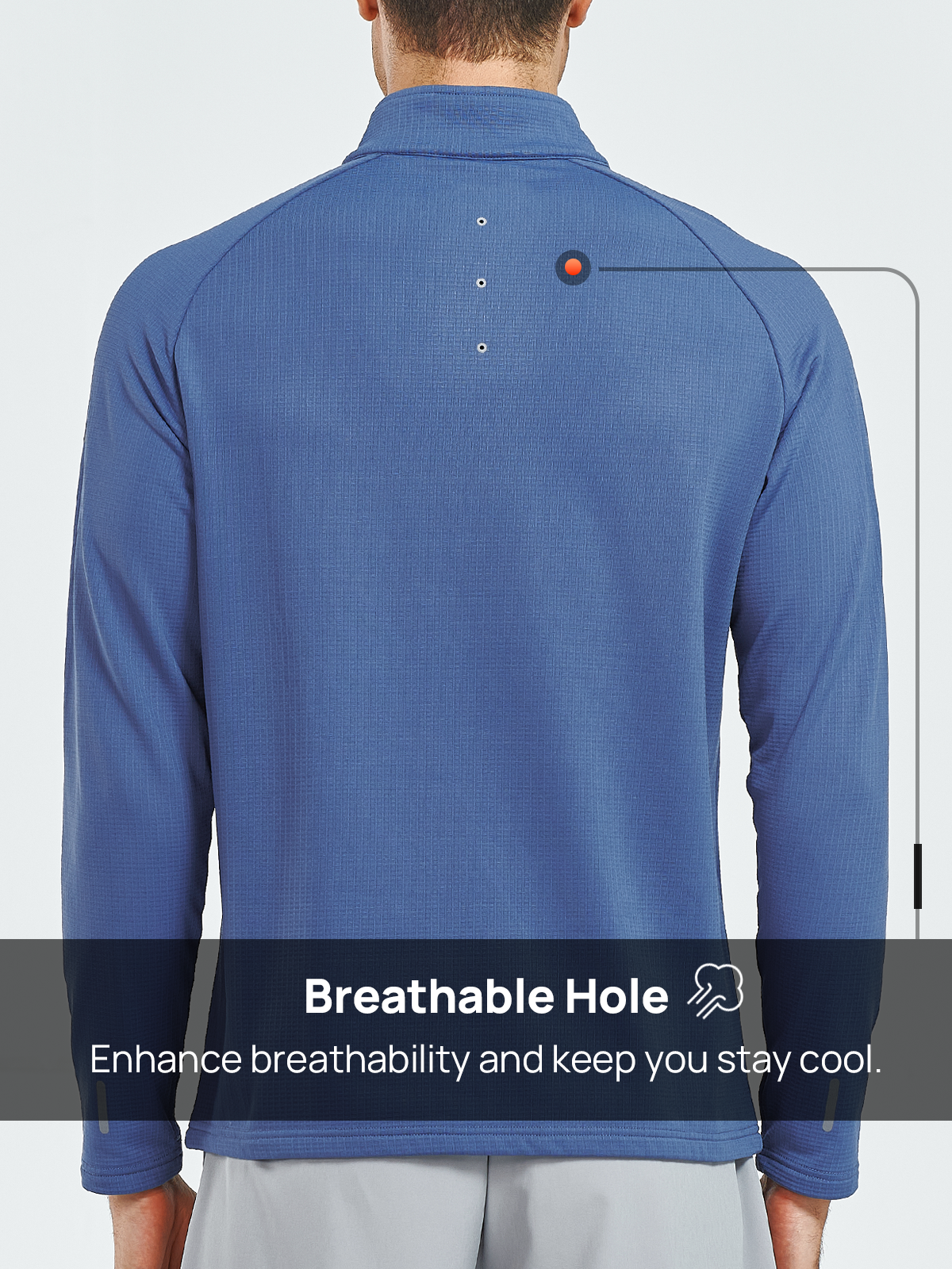 Men's Quarter Zip Pullover Fleece Long Sleeve Sweatshirts for Hiking