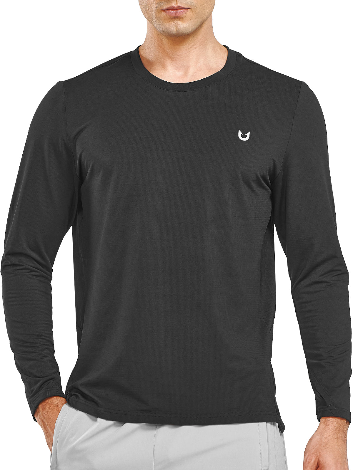 Men's Workout Thermal T-Shirts Fleece Long Sleeve Crewneck for Running