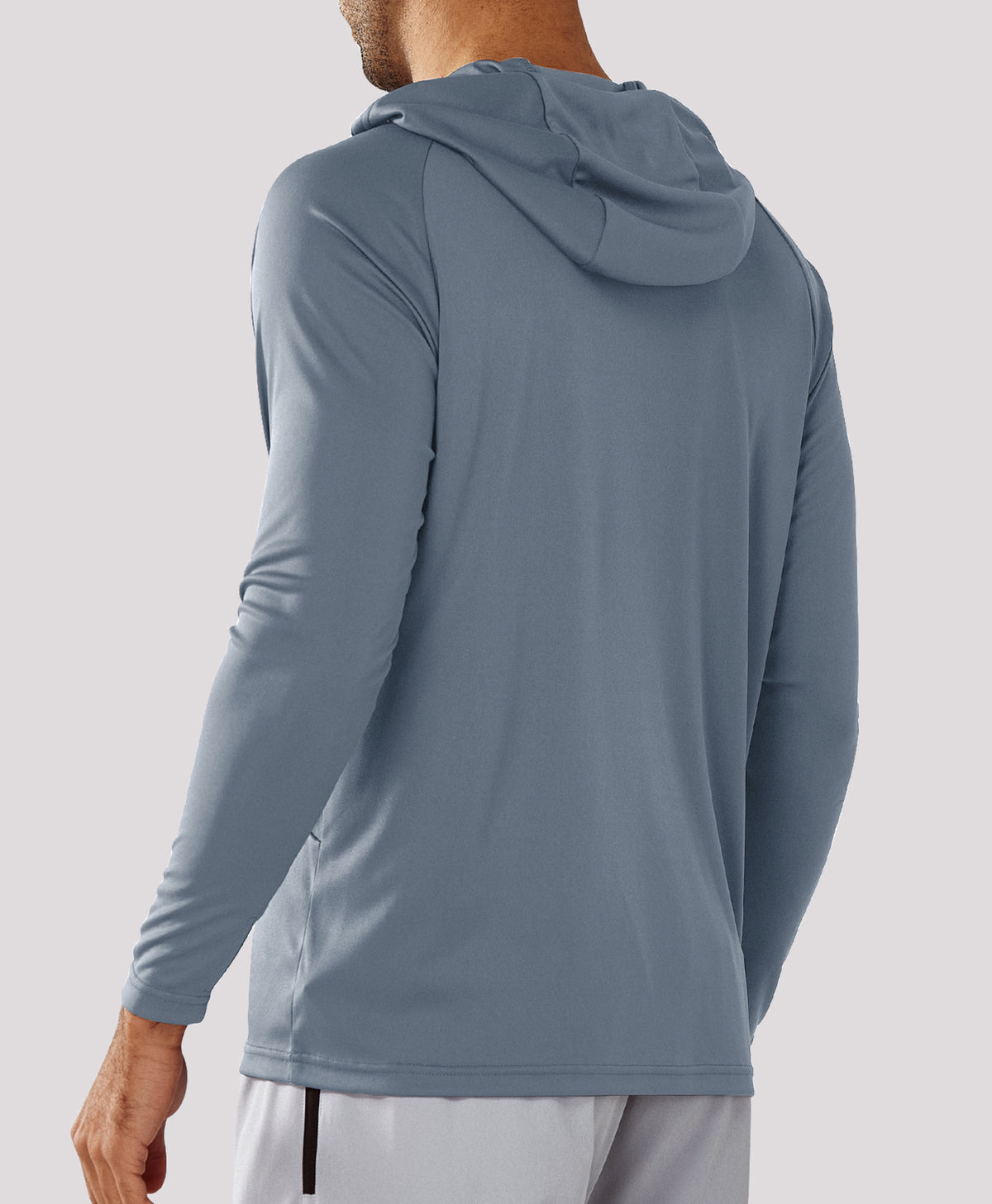
Men's Fishing Sun Hoodie T Shirt Lightweight Long Sleeve for Workout — Cloud