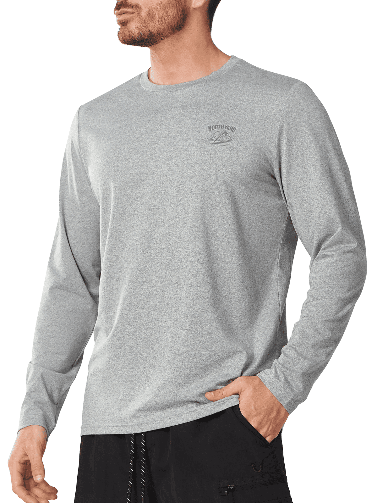 Lightheather Men's UPF 50+ Long Sleeve Sun Protection Shirt - Front View