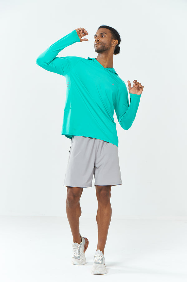 Men's Fishing Sun Hoodie T Shirt Lightweight Long Sleeve for Workout