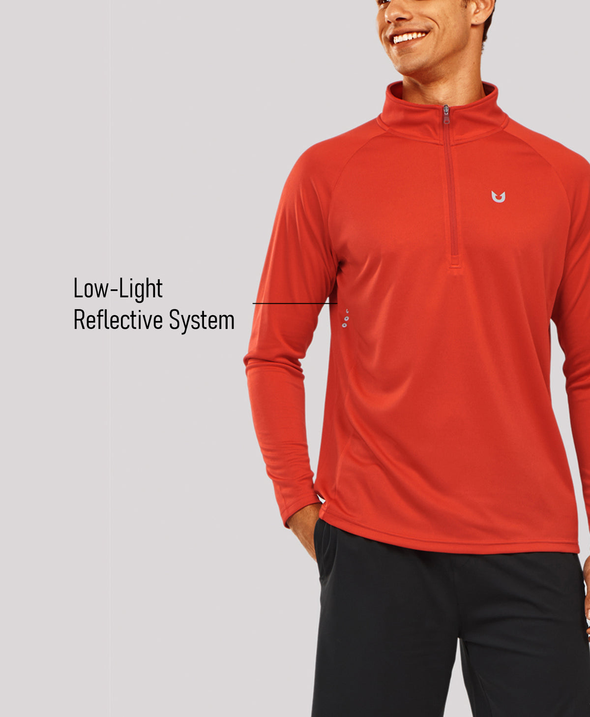 
Men's 1/4 Zip Athletic Pullover Shirts Lightweight — Red