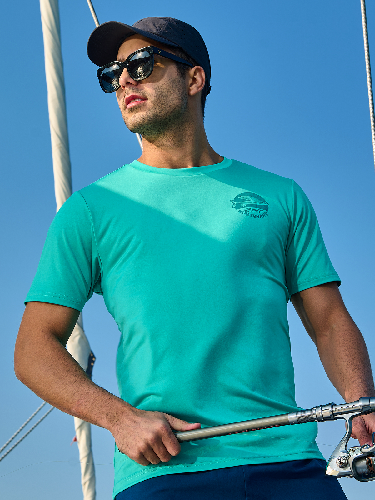 
Men's Short Sleeve Fishing T-Shirts UV Sun Protection Dry fit Swim Gym