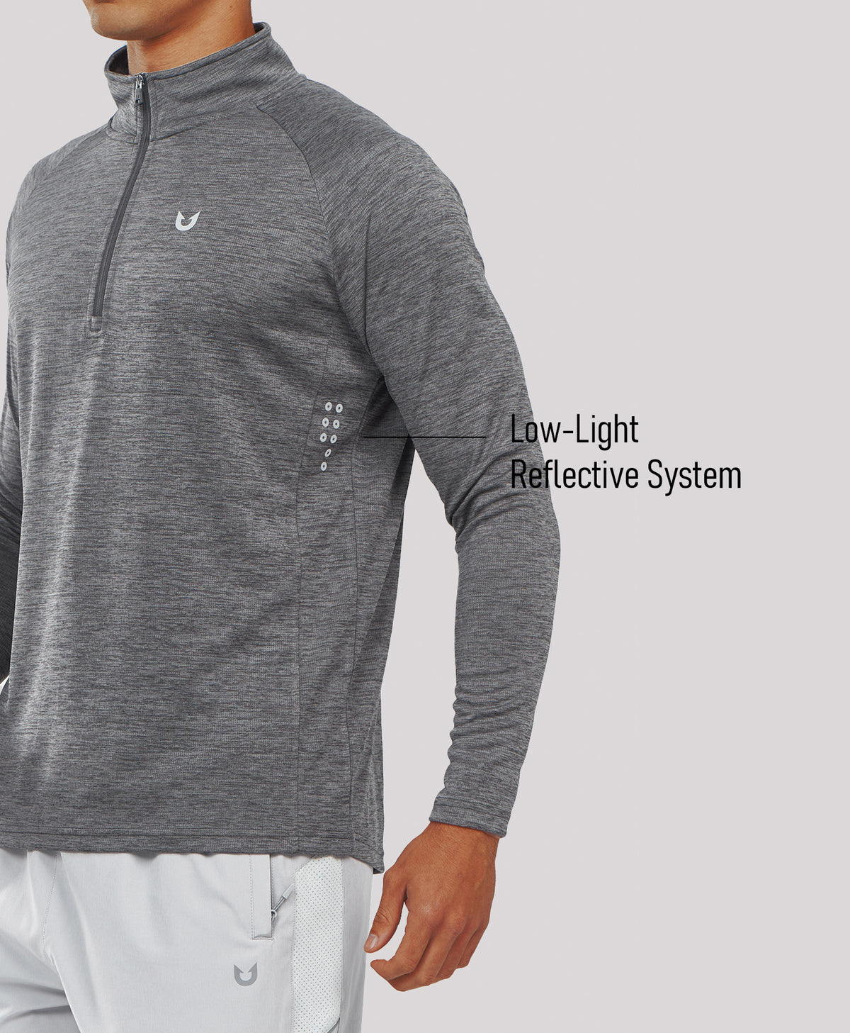 
Men's 1/4 Zip Athletic Pullover Shirts Lightweight — Grey Heather