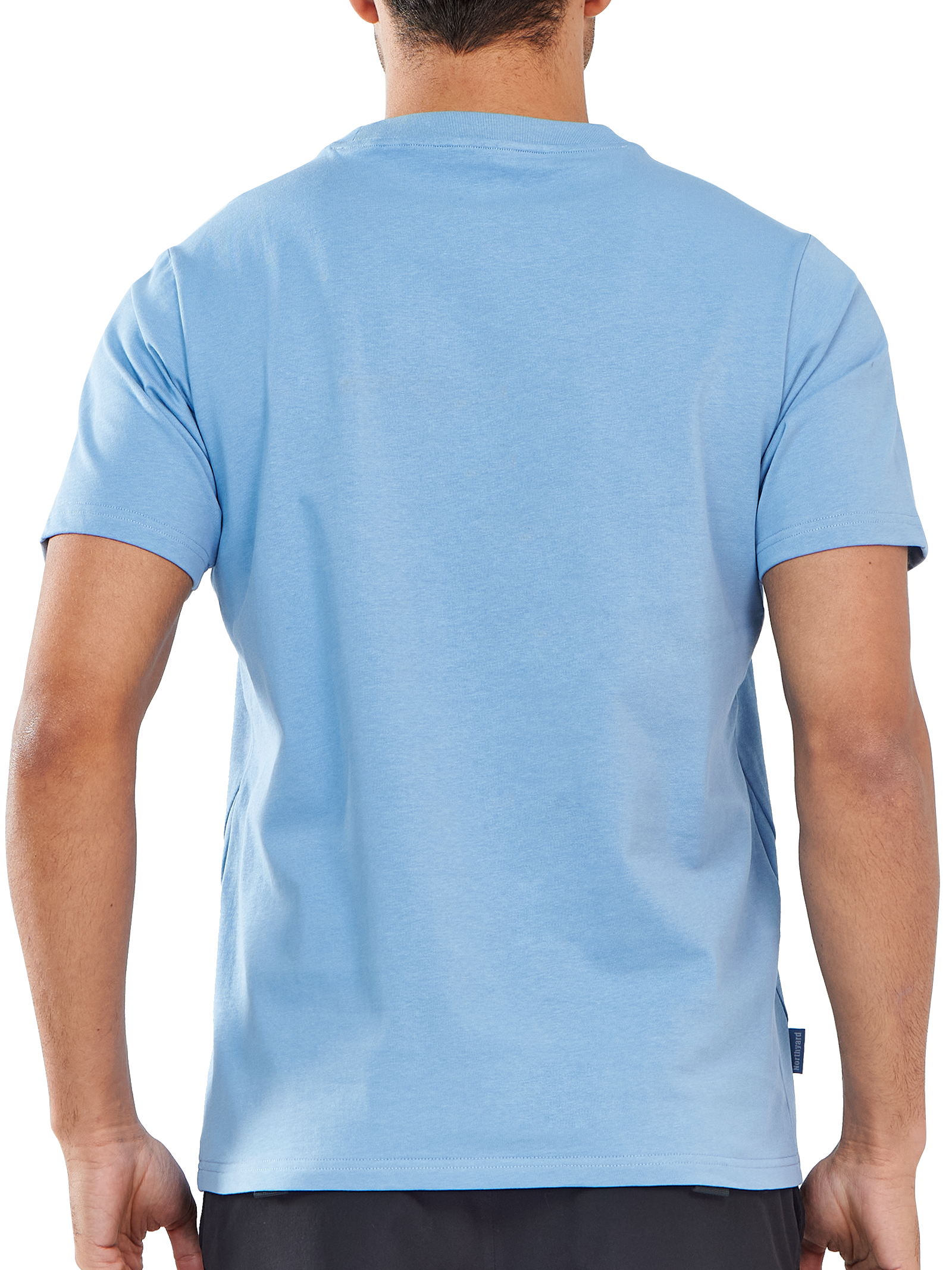 Men's Cotton Hiking Tee Shirts Heavyweight Casual Crewneck for Outdoor