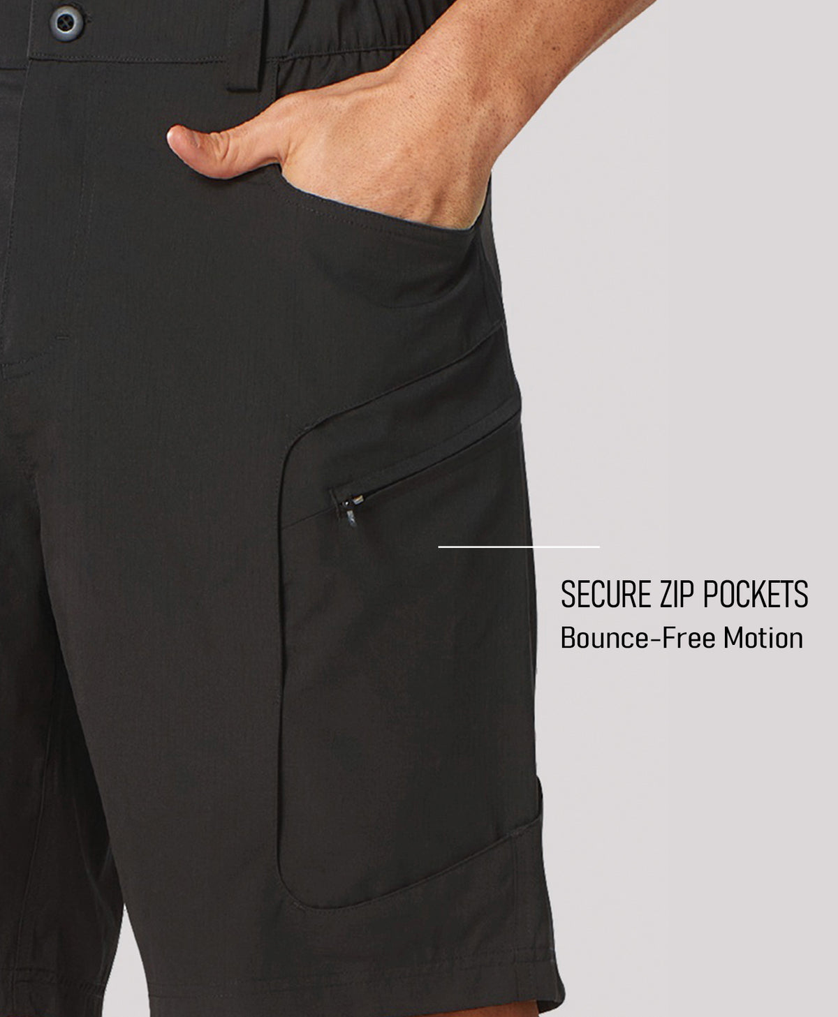 
Men's 9" Water-Resistant 4 Pockets Cargo Hiking Shorts — BLACK