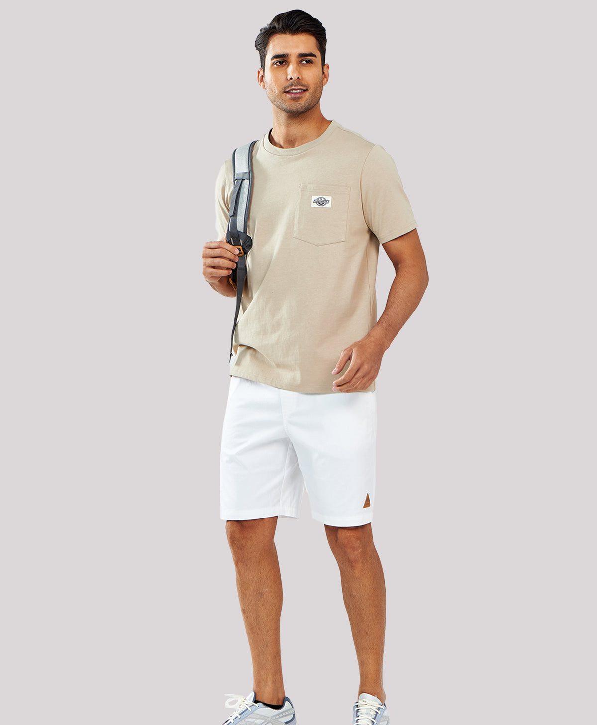 
Men's 9" Cotton Flat Front Hiking Shorts with Zipper Pockets — White