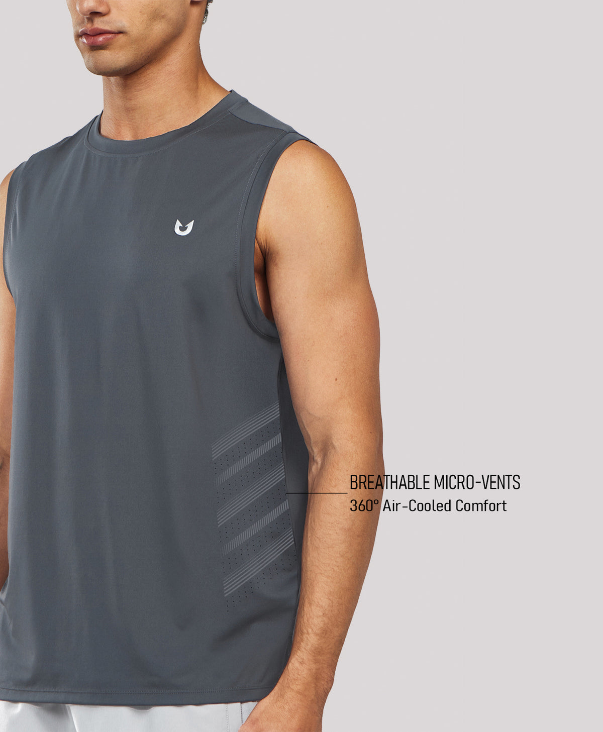 
Men's Lightweight Muscle Workout Tank Tops — Dark Grey