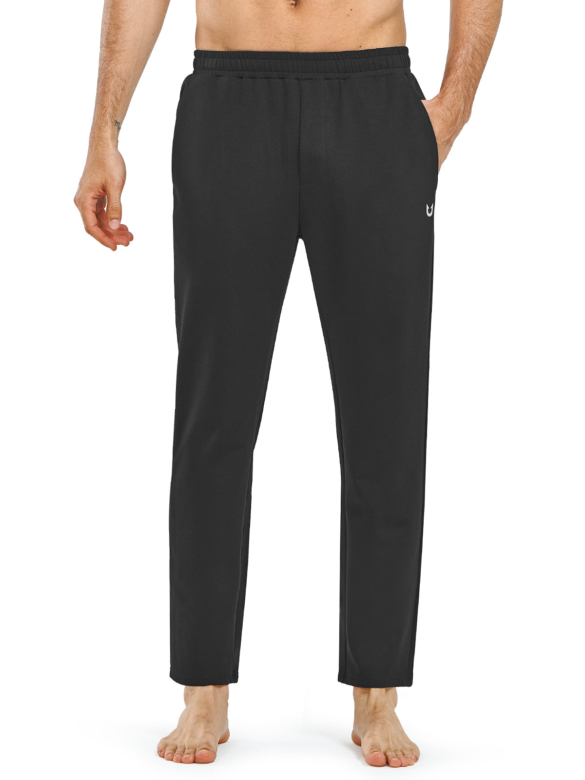 Men's Cotton Yoga Sweatpants Casual Athletic Straight Leg with Pockets