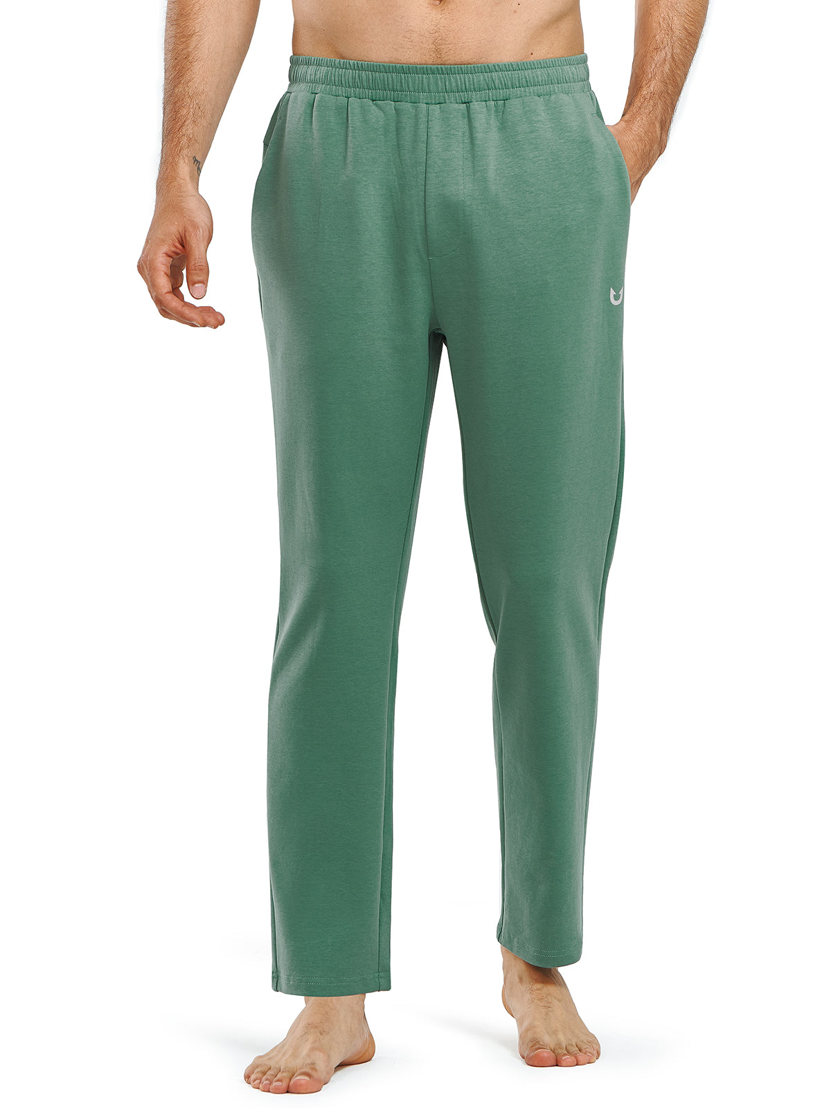 Men's Cotton Yoga Sweatpants Casual Athletic Straight Leg with Pockets