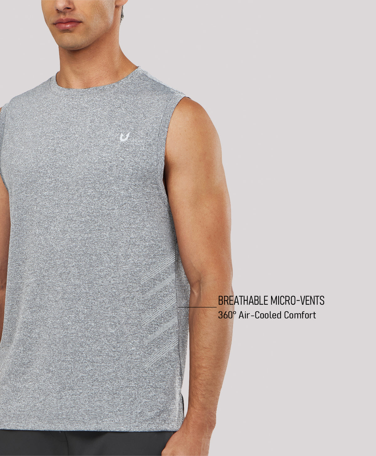 
Men's Lightweight Muscle Workout Tank Tops — Smoke Heather
