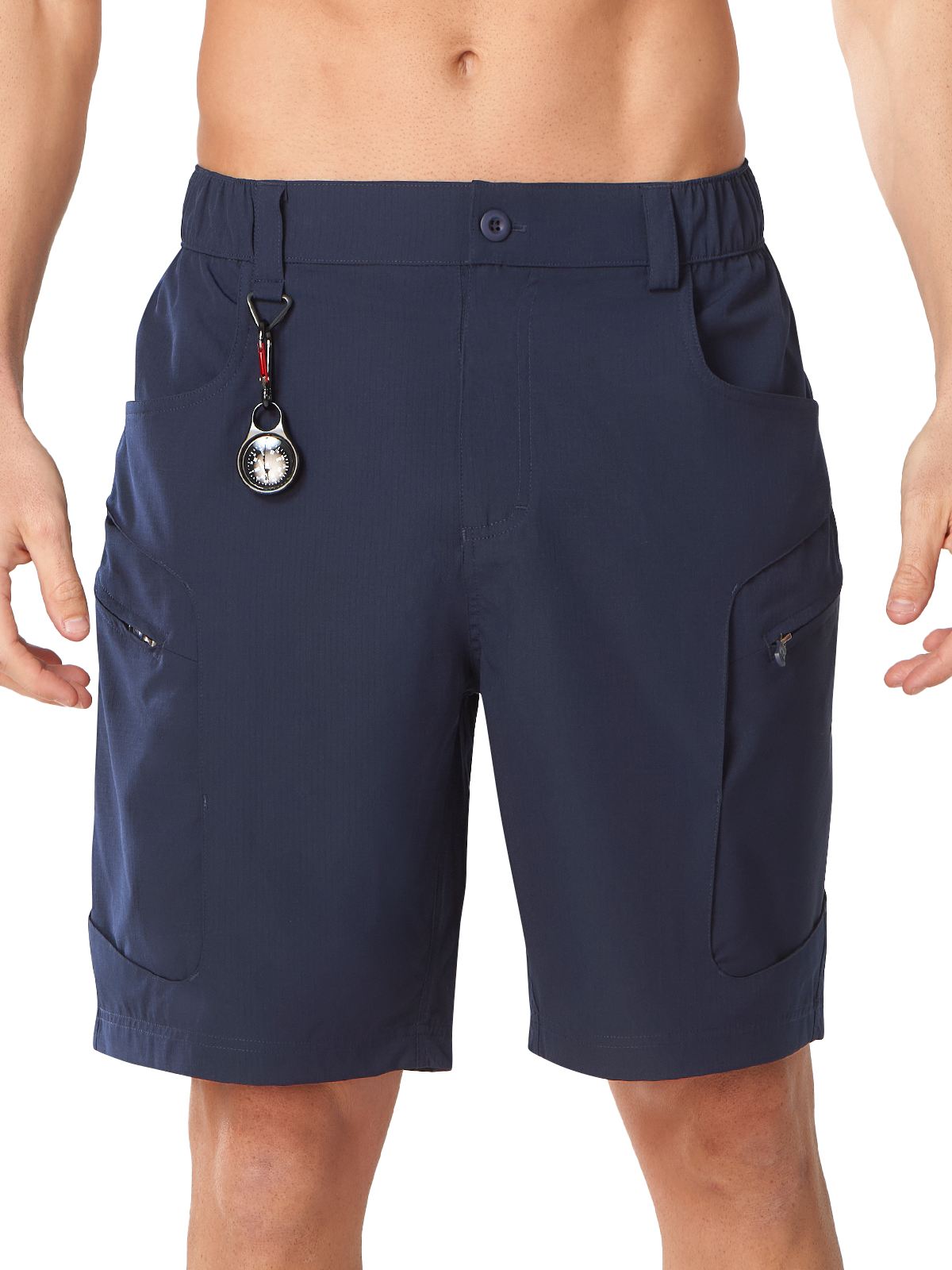 Navy Men's 9 Inch Inseam Hiking Shorts - Front View Quick Dry Summer Tactical Shorts